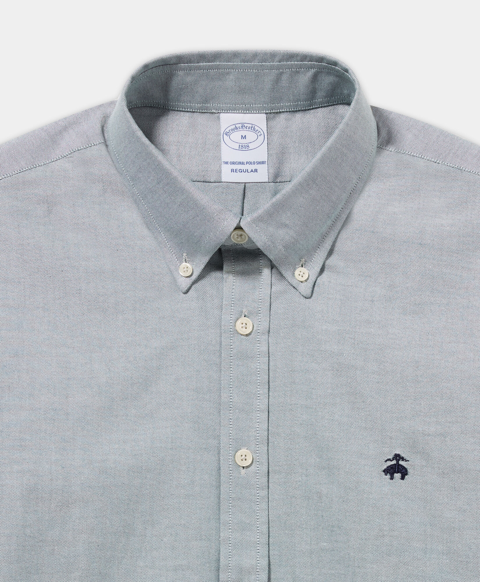 Brooks Brothers Camicia Regular Fit Oxford a Righe con Collo Button Down Verde CSHBD052COPCO001GREEF001