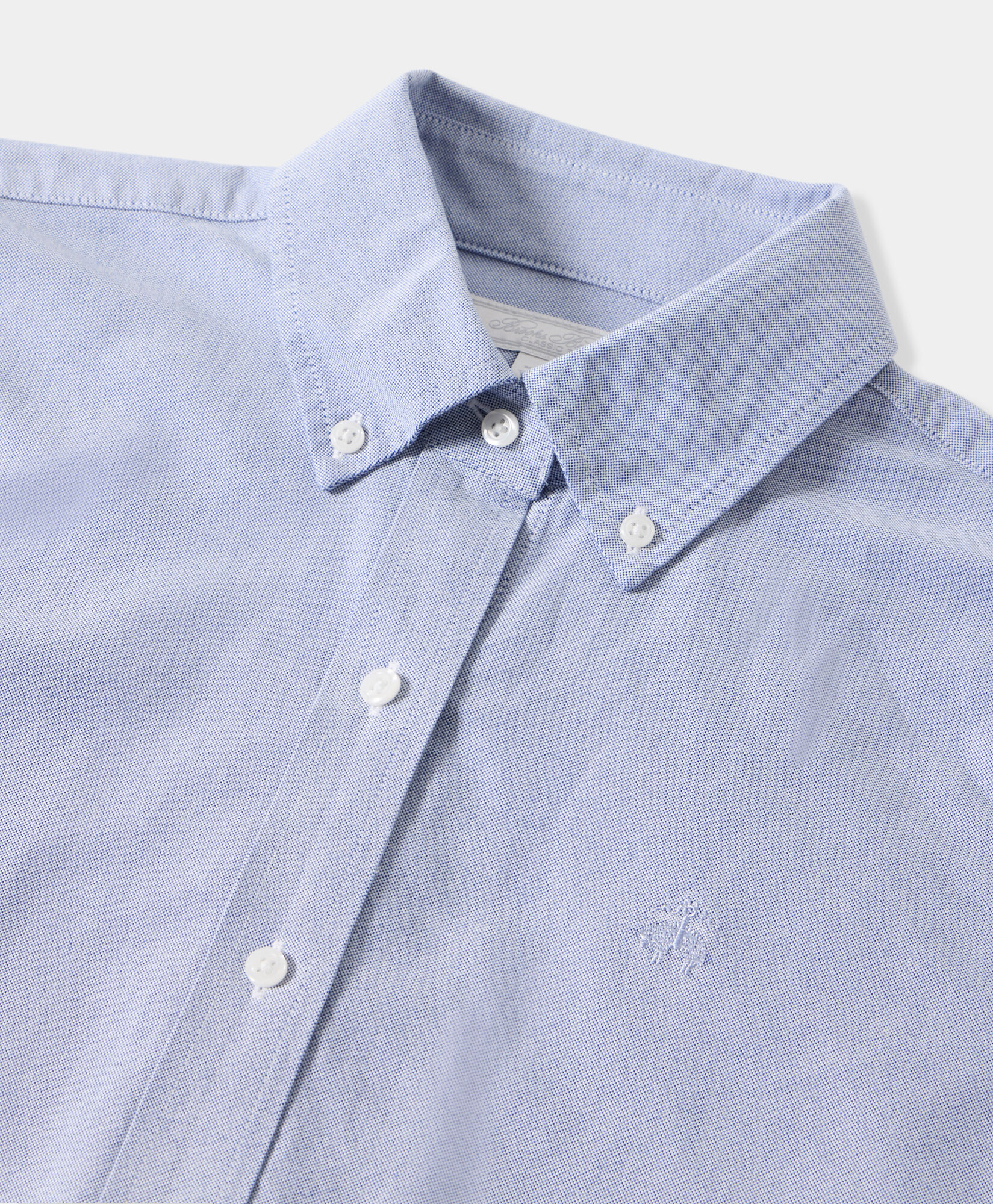 Brooks Brothers Classic Fit Oxford Shirt with Button Down Collar Blue 1000102787US100217139