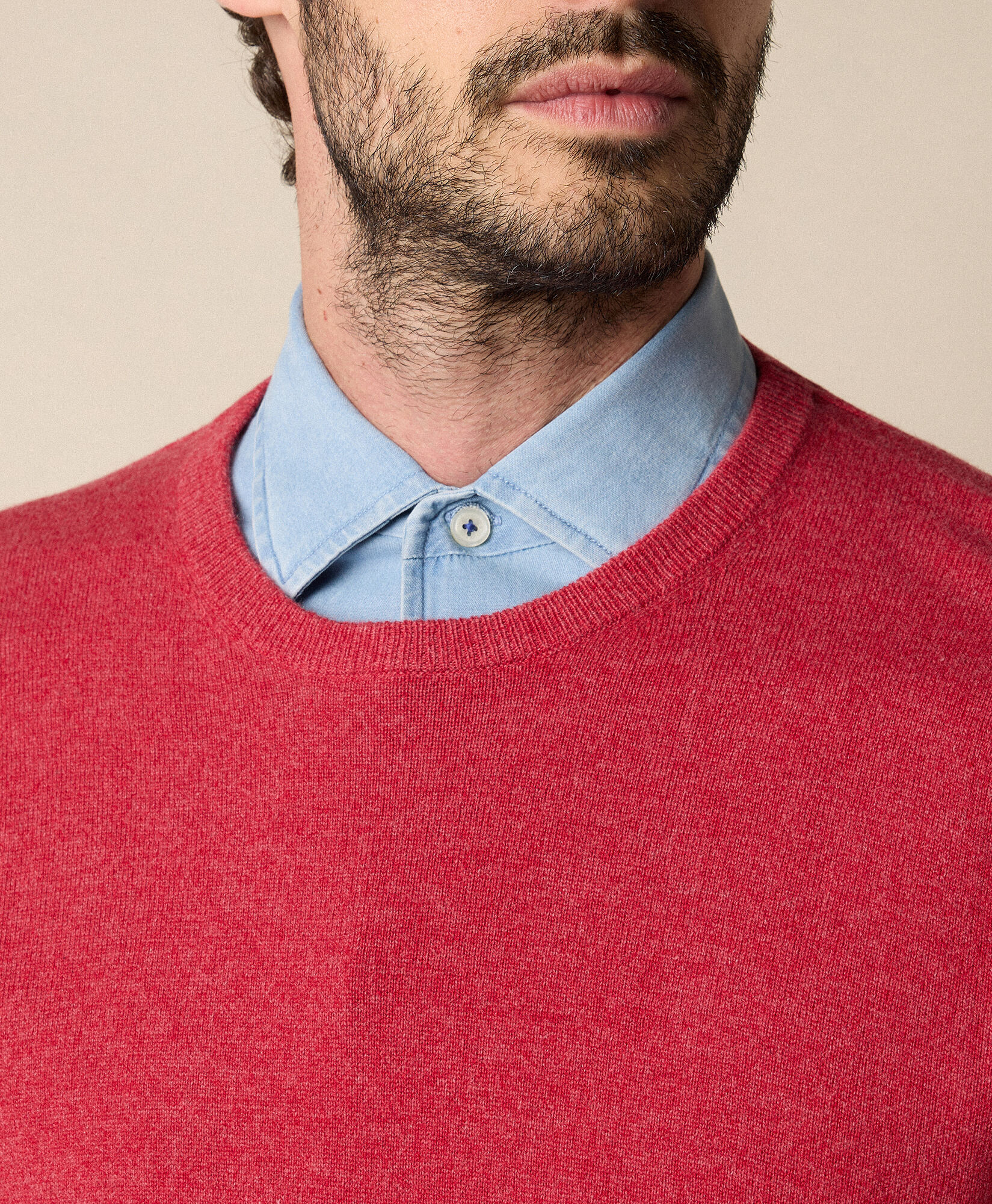 Brooks Brothers Pull Col Rond en Cachemire Rouge KNCRN050WSPWS001REDPL001