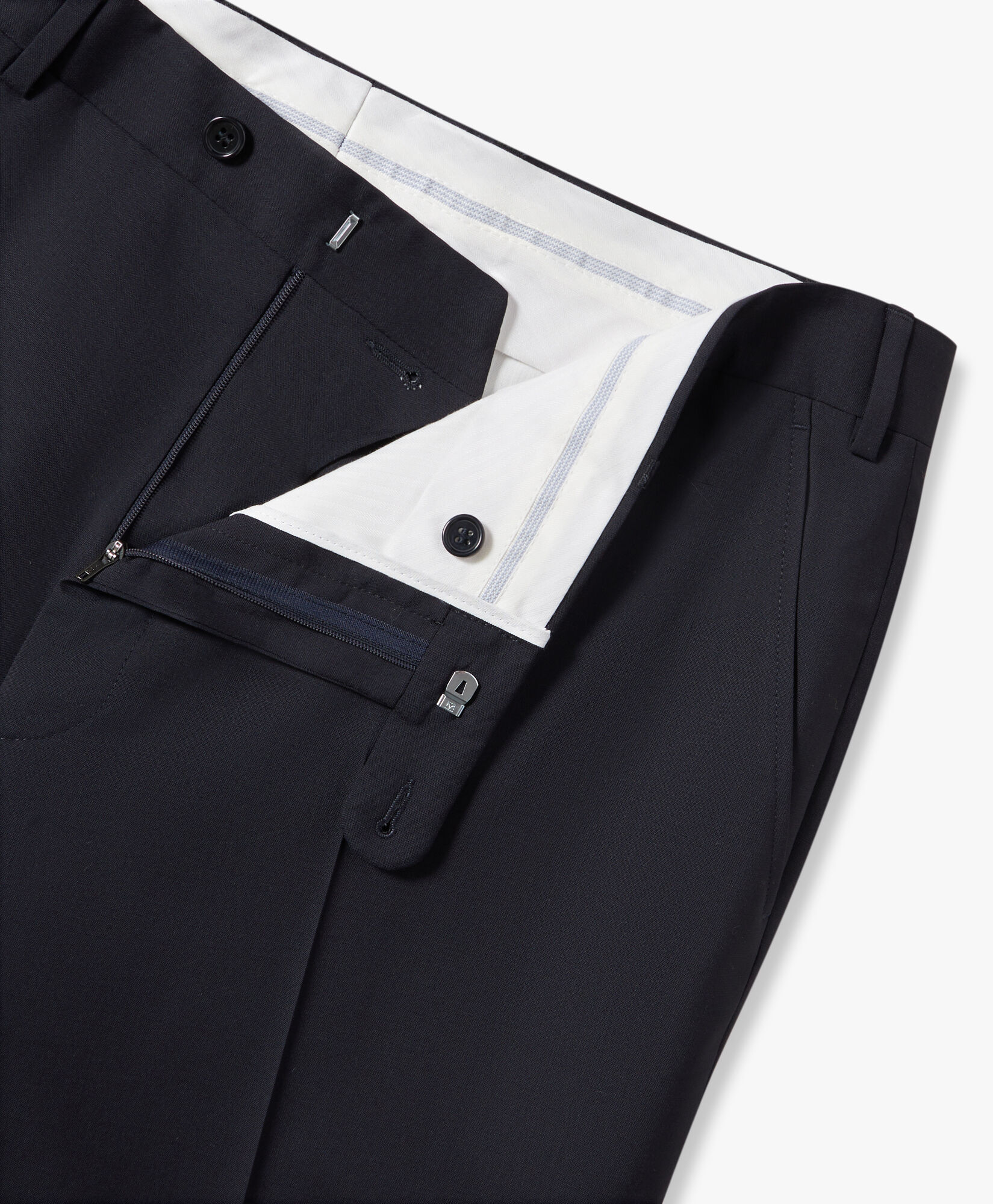 Brooks Brothers Dark Navy Stretch Virgin Wool Pants Dark Navy DTROU011WVBSP001NAVYP003