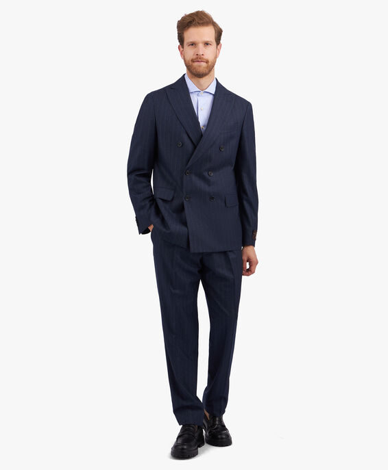 Brooks Brothers Navy Blue Regular Fit Virgin Wool Suit Navy STDBR001WOPWO003NAVYF001
