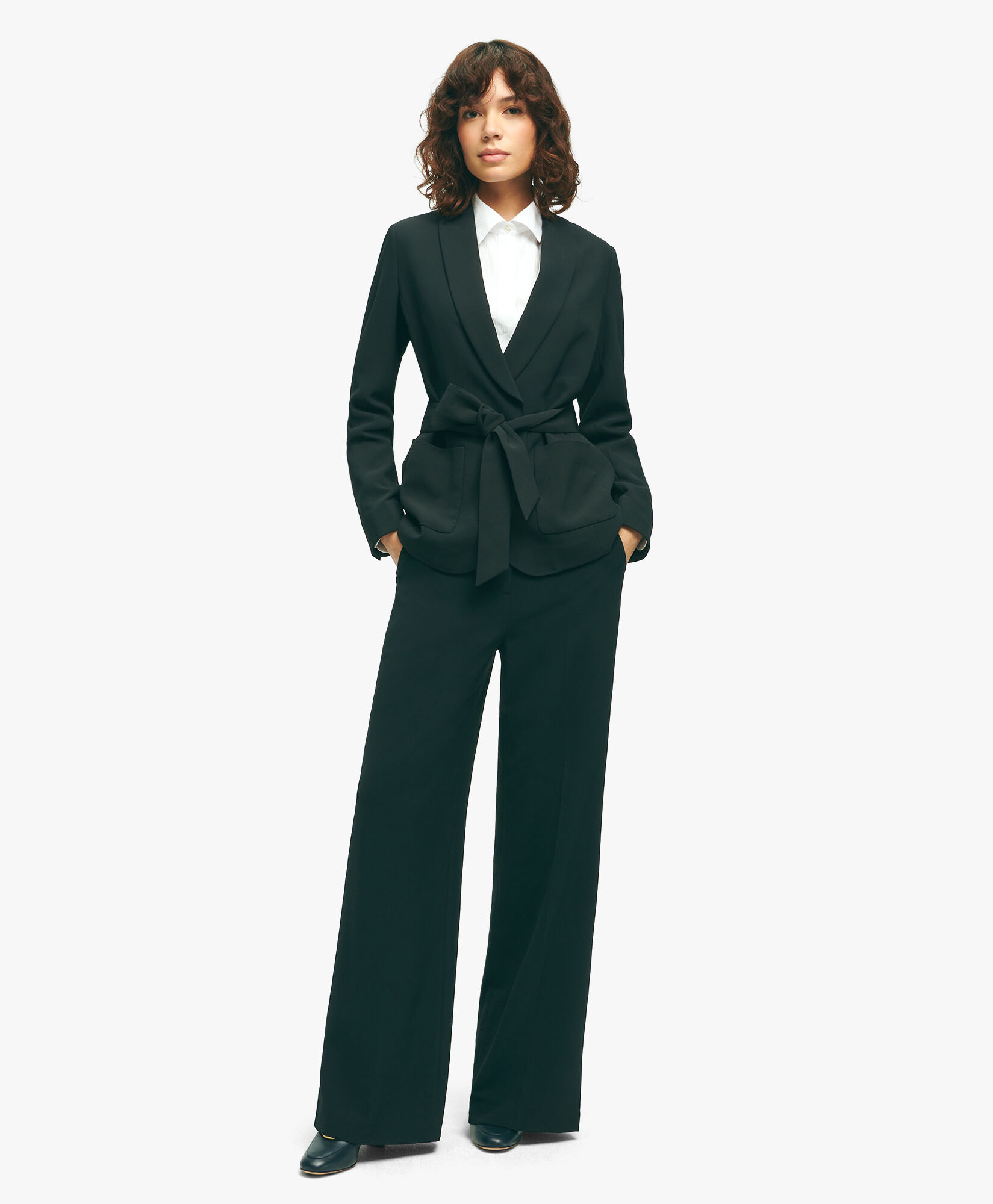 Black Stretch Pants in Black for Women Brooks Brothers UK