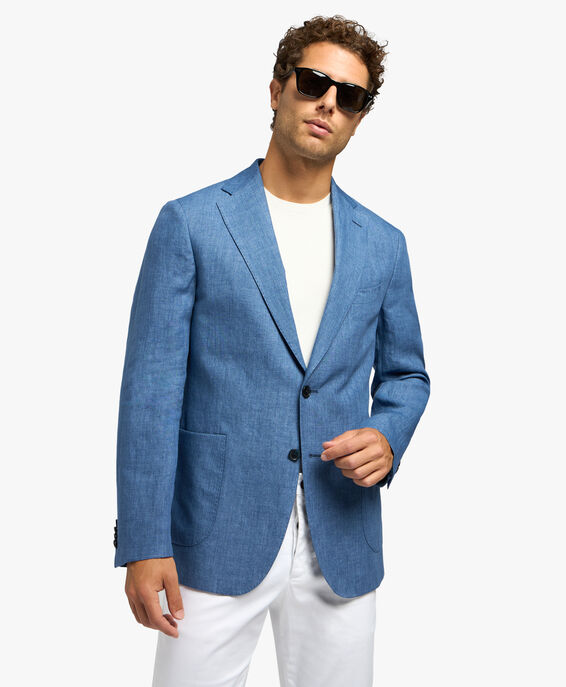 Brooks Brothers Blazer bluette de lino Azul JKREG015LIPLI001BLUTP001