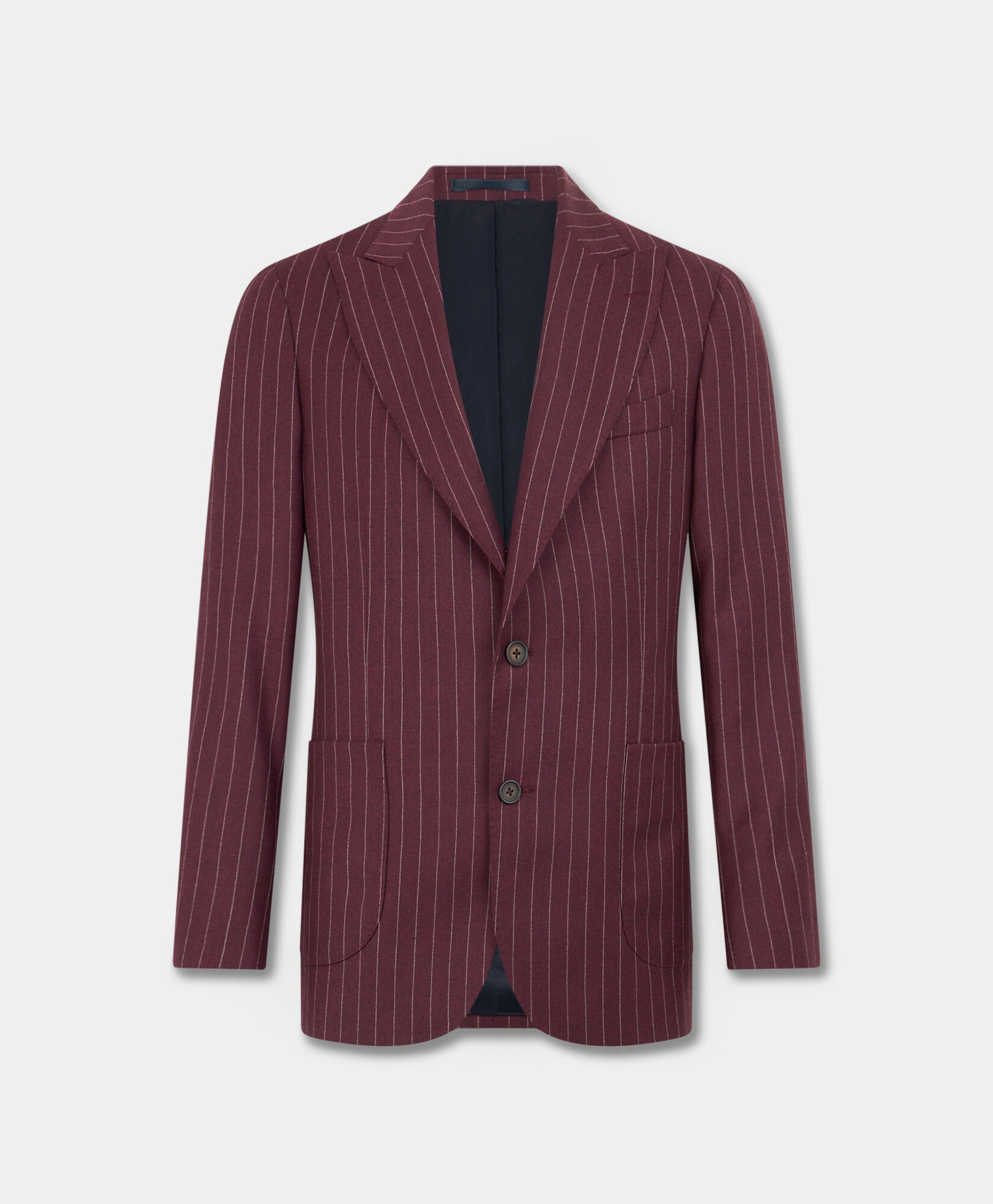 Brooks Brothers Pinstripe Virgin Wool Blazer Burgundy JKREG086WVPWV003BORDF001