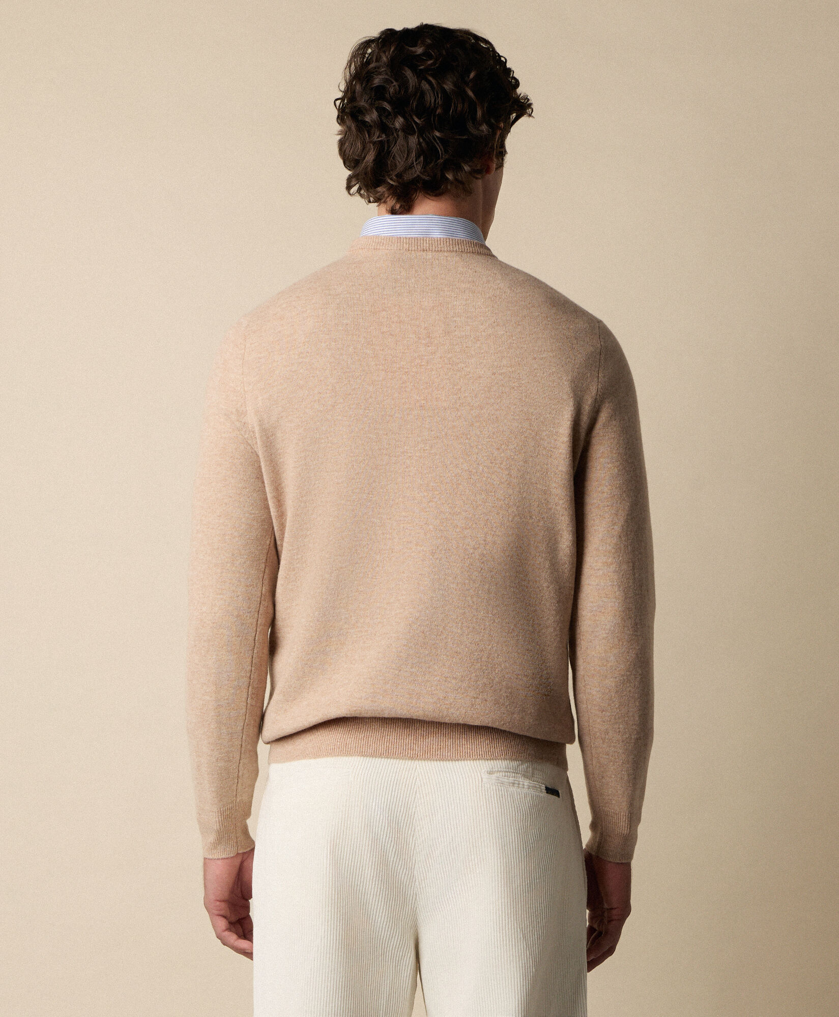 Brooks Brothers Maglione Girocollo in Lana d'Agnello Cammello KNCRN063WOPWO004CAMEP001