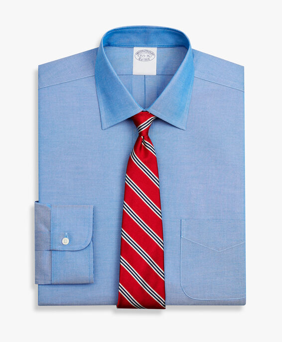 Brooks Brothers Camicia blu regular fit non-iron in cotone elasticizzato con collo Ainsley Blu 1000095080US100199366
