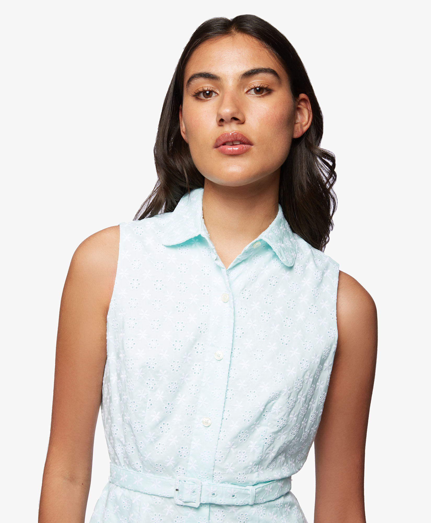 Brooks Brothers Classic Cotton Shirt Dress Turquoise/Aqua 1000094513US100197678