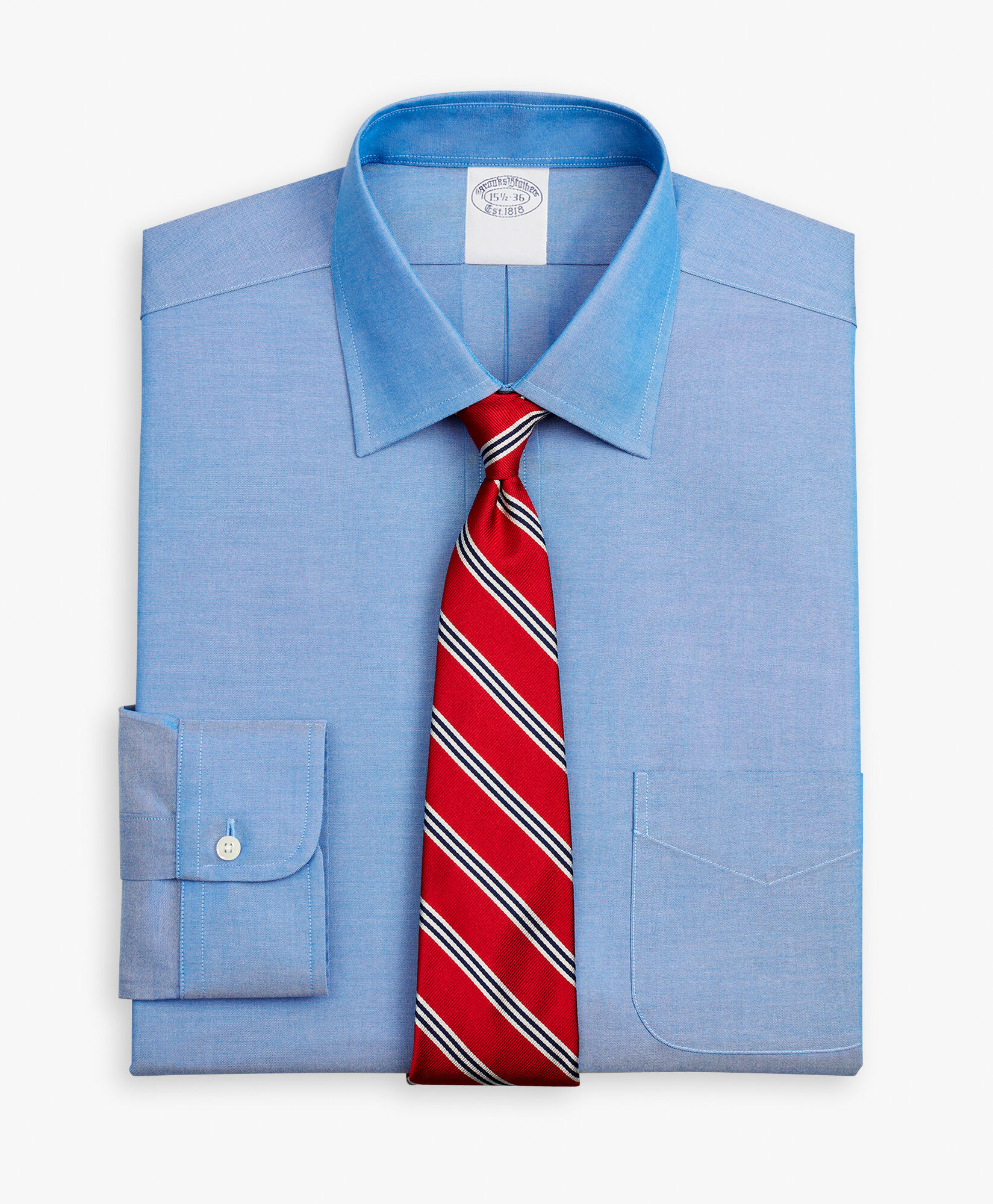 Camisa de vestir azul medio de corte clasico non iron en algodon Supima elastico con cuello Ainsley en Azul de hombre Brooks Brothers EU