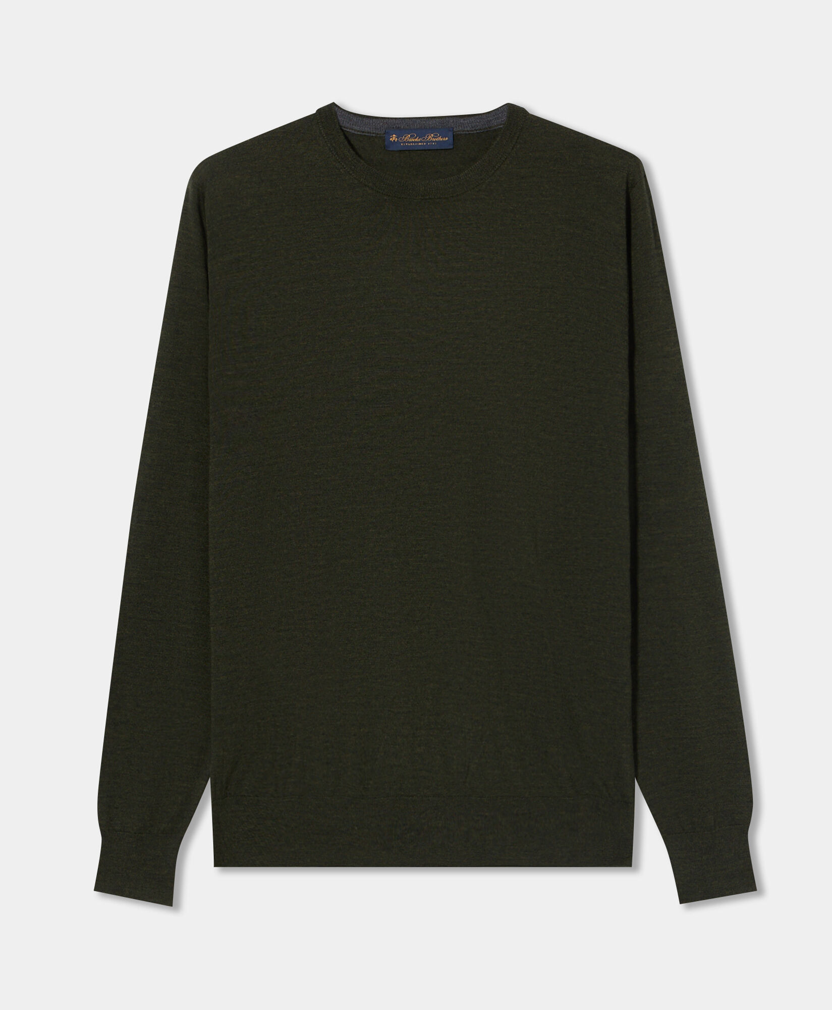 Brooks Brothers Merino Wool Crewneck Sweater Green KNCRN005WOPWO002GREEP001