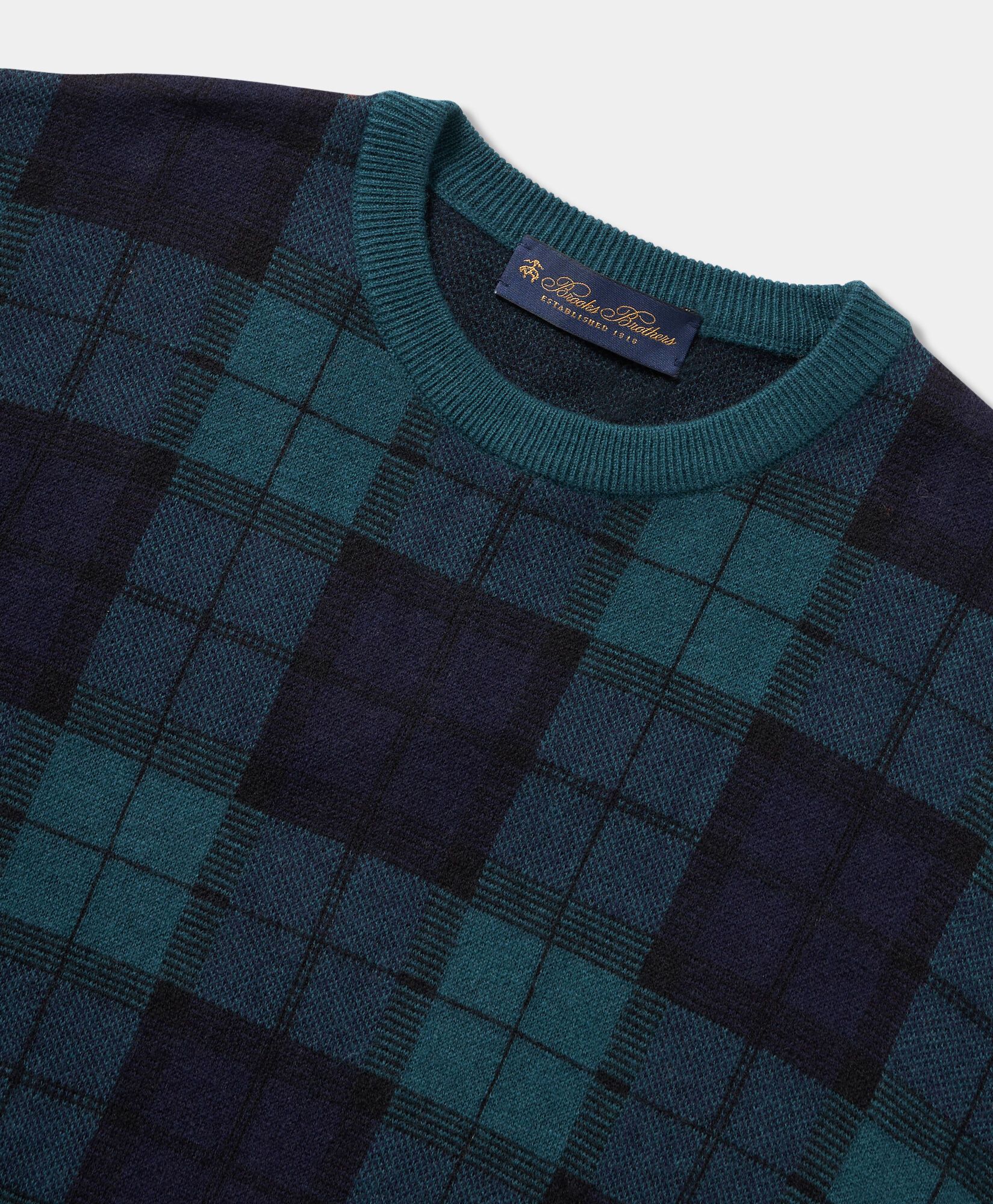 Lambswool Tartan Sweater in Navy for Men Brooks Brothers UK