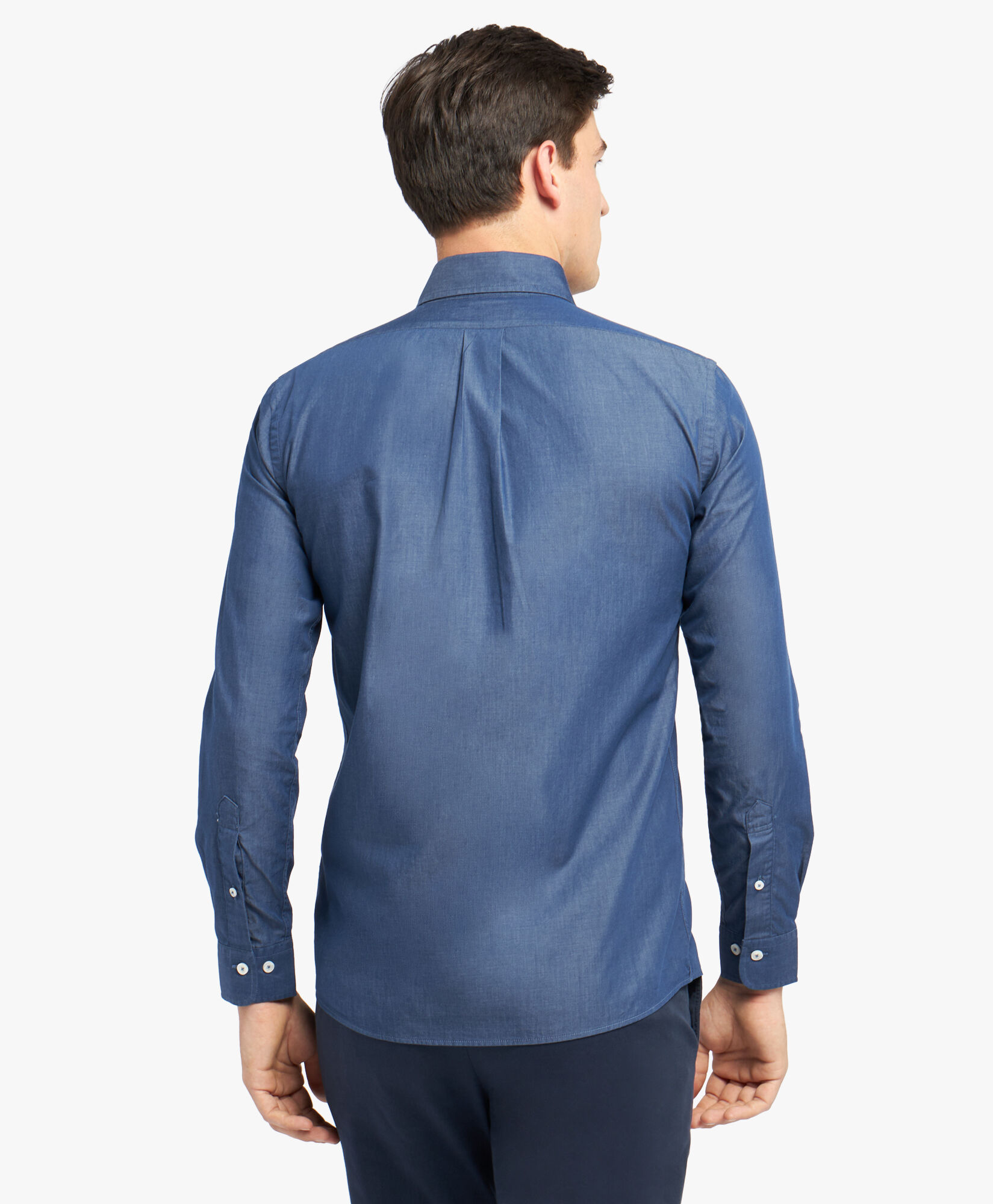 Brooks Brothers Slim Fit Denim Twill Button Down Shirt Blue CSHBD010COPCO001BLUEP001