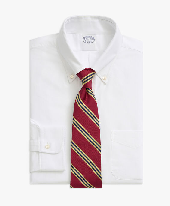 Brooks Brothers Camisa de vestir blanca de corte slim non-iron en algodón Oxford con cuello button down Blanco 1000095144US100199544