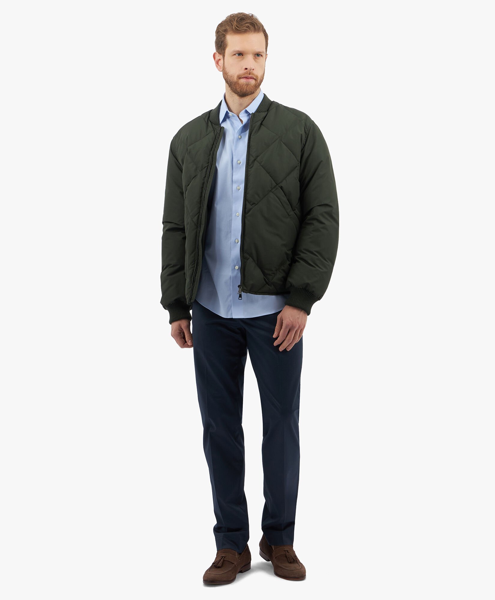 Khaki Green Bomber Jacket in Green for Men Brooks Brothers UK