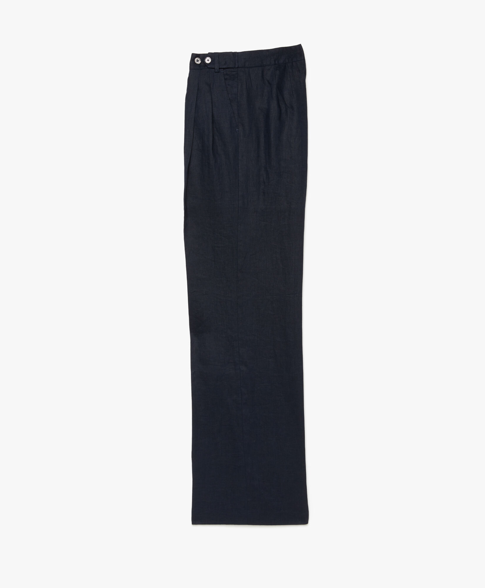 Linen Pleated Wide Leg Pants in Navy for Women Brooks Brothers UK