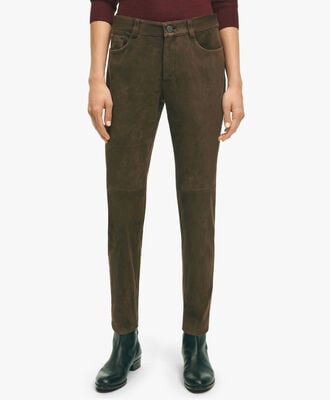 Chocolate Brown Suede Pants in Chocolate Brown for Women Brooks