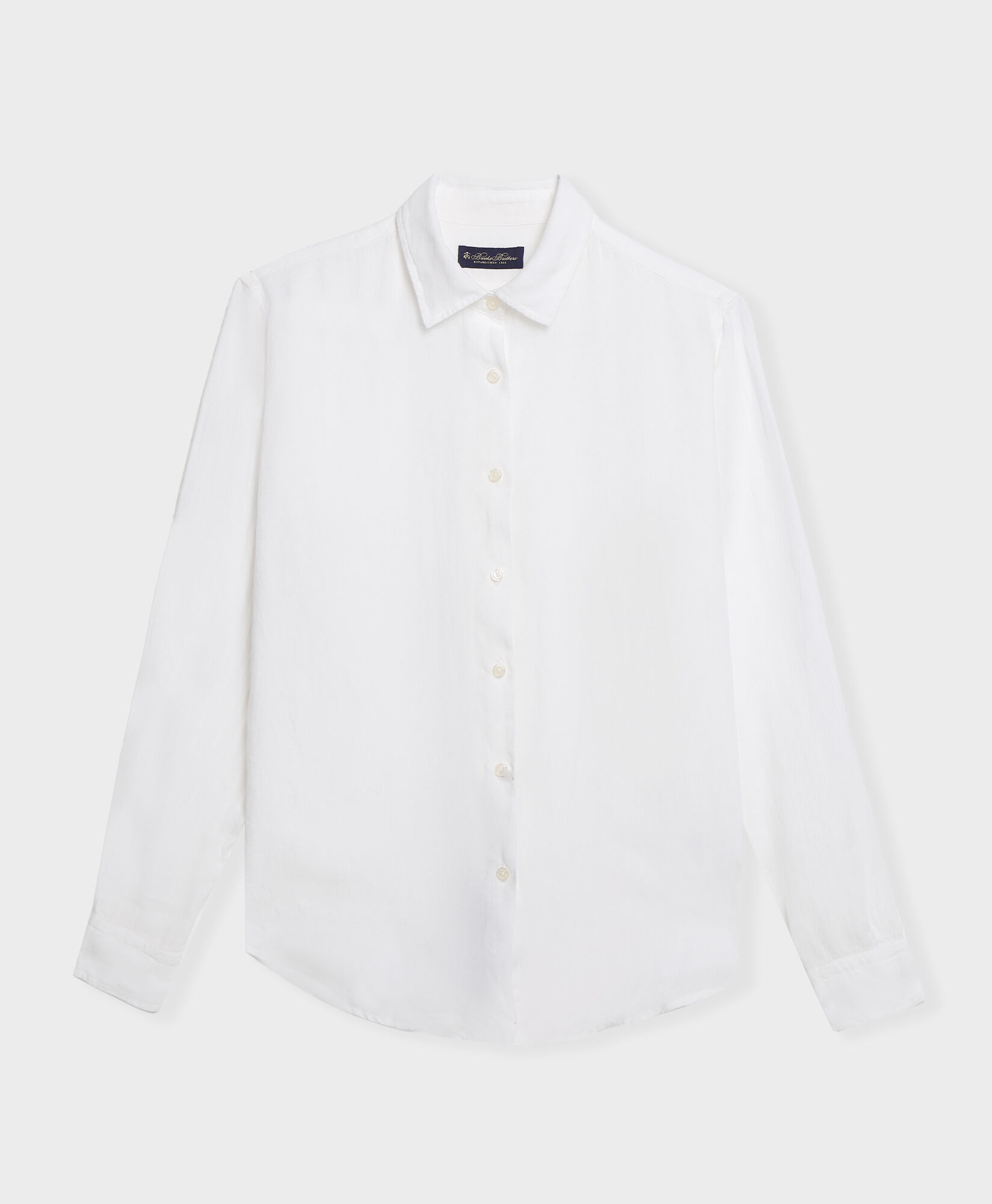 Brooks Brothers Linen Boyfriend Fit Shirt White CSHSP010LIPLI001WHITP001