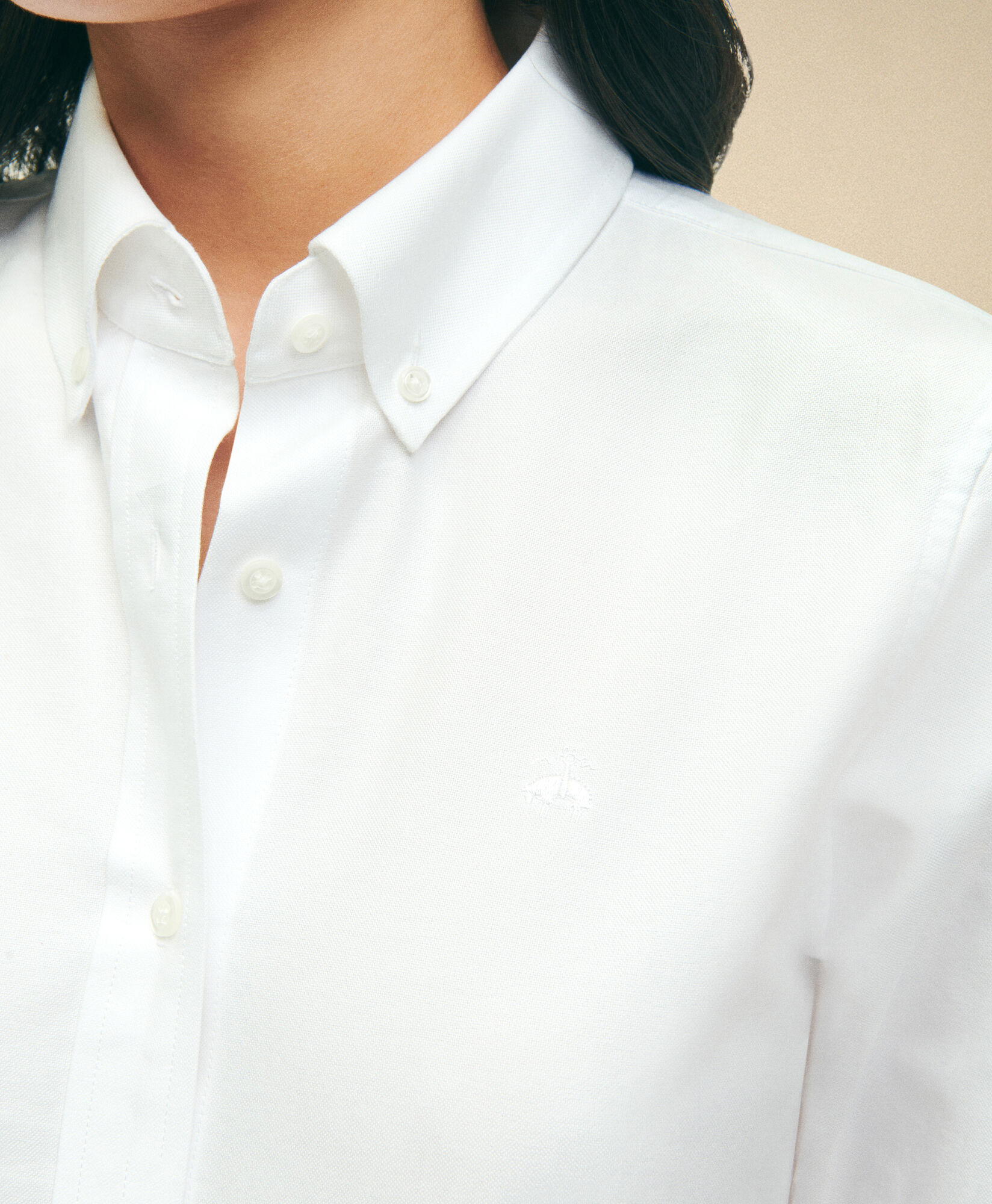 Brooks Brothers Classic Fit Oxford Shirt with Button Down Collar White 1000102787US100217141