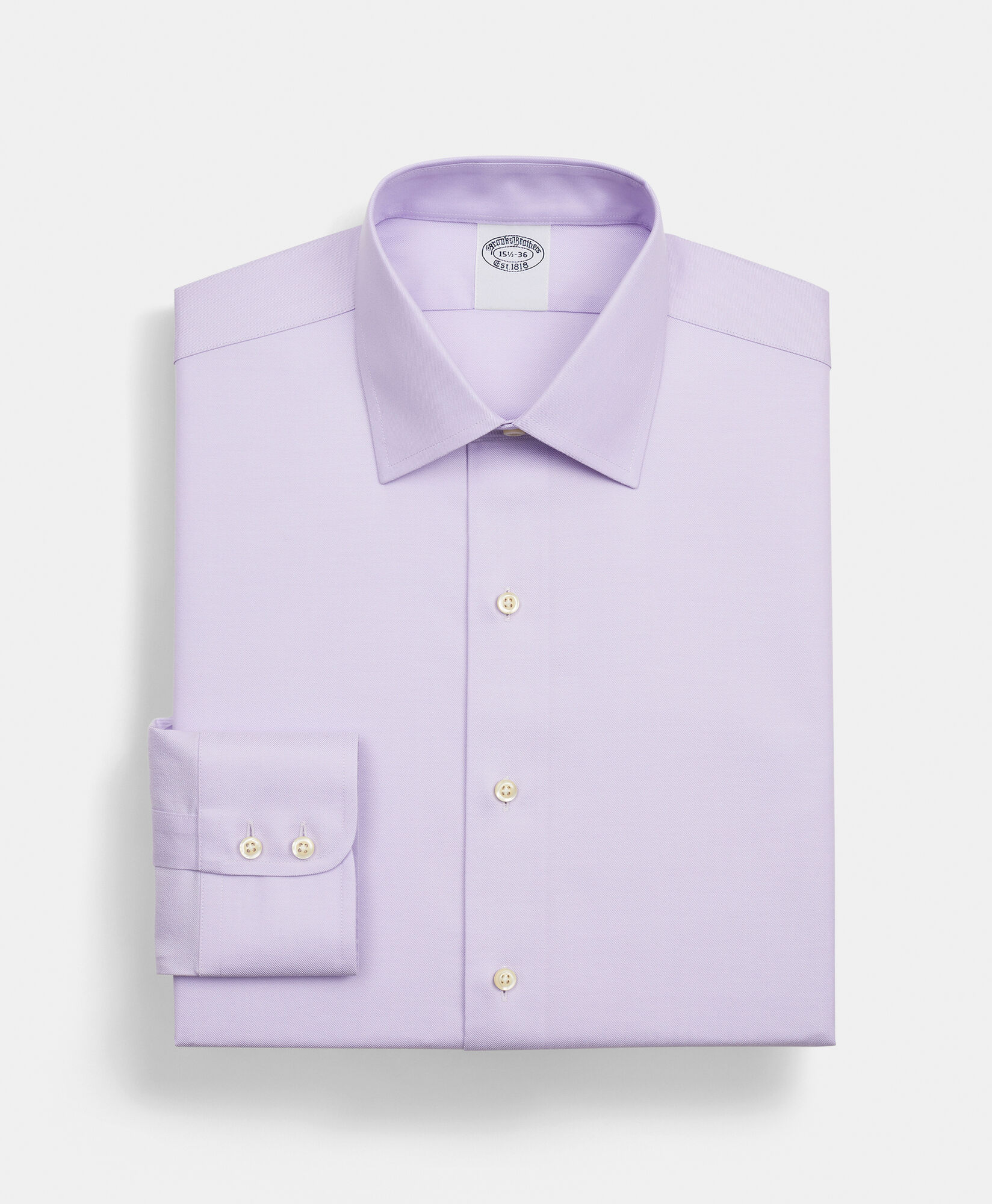 Brooks Brothers Slim Fit Non-Iron Stretch Twill Supima Shirt with Ainsley Collar Lavander 1000095235US100199816