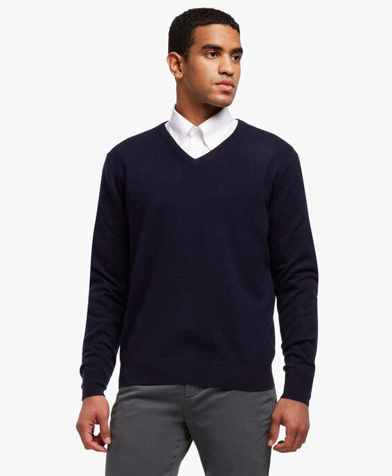 Brooks Brothers Maglione navy con scollo a V in cachemire Blu navy KNVNK001WSPWS001NAVYP001