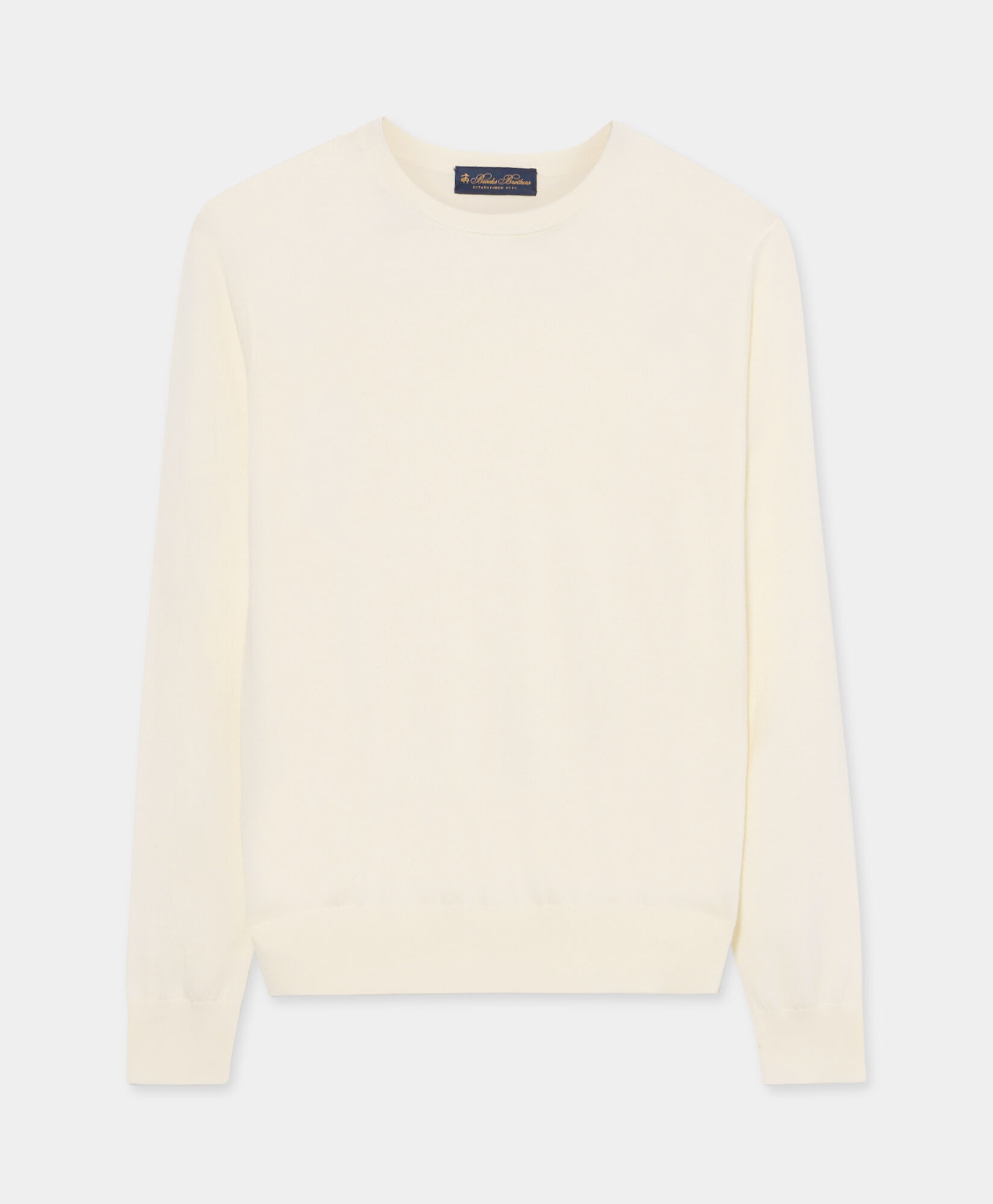 Brooks Brothers Merino Wool Crewneck White KNCRN037WOPWO006WHITP001