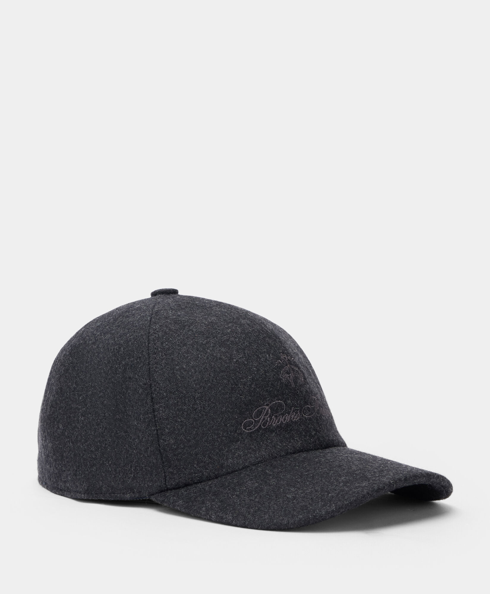 Brooks Brothers Wool and Cashmere Logo Baseball Cap Dark Grey ACCAP012WOBWS001DKGRP001