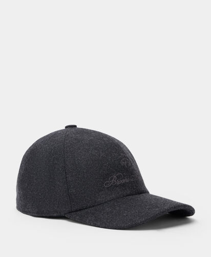 Brooks Brothers Wool and Cashmere Logo Baseball Cap Dark Grey ACCAP012WOBWS001DKGRP001