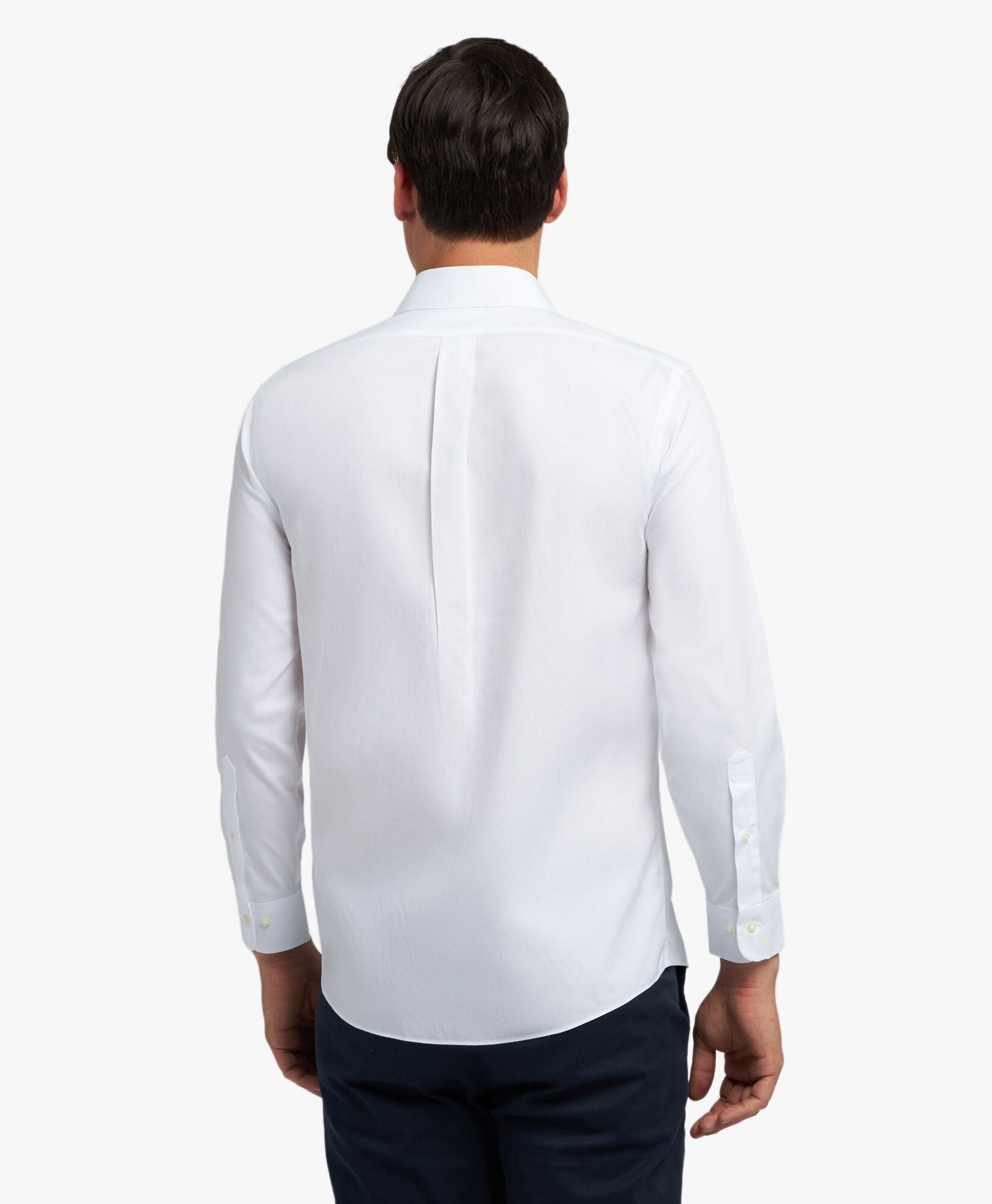 Brooks Brothers Slim Fit Non-Iron Oxford Pinpoint Shirt with Ainsley Collar White 1000096589US100202510
