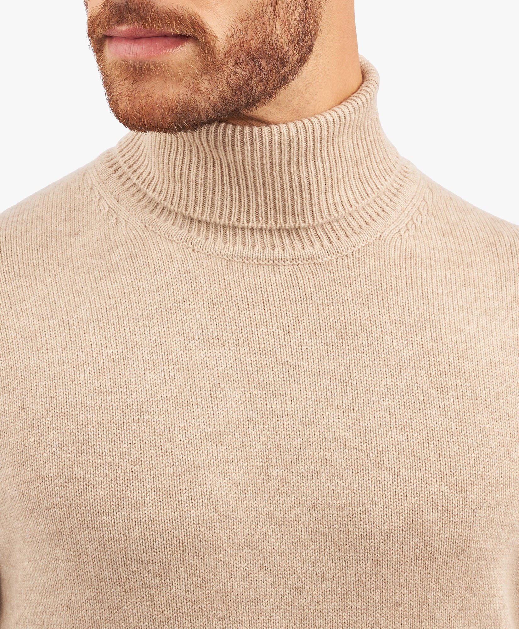Camel Colored Wool Cashmere Blend Turtleneck Sweater in Camel for Men Brooks Brothers EU