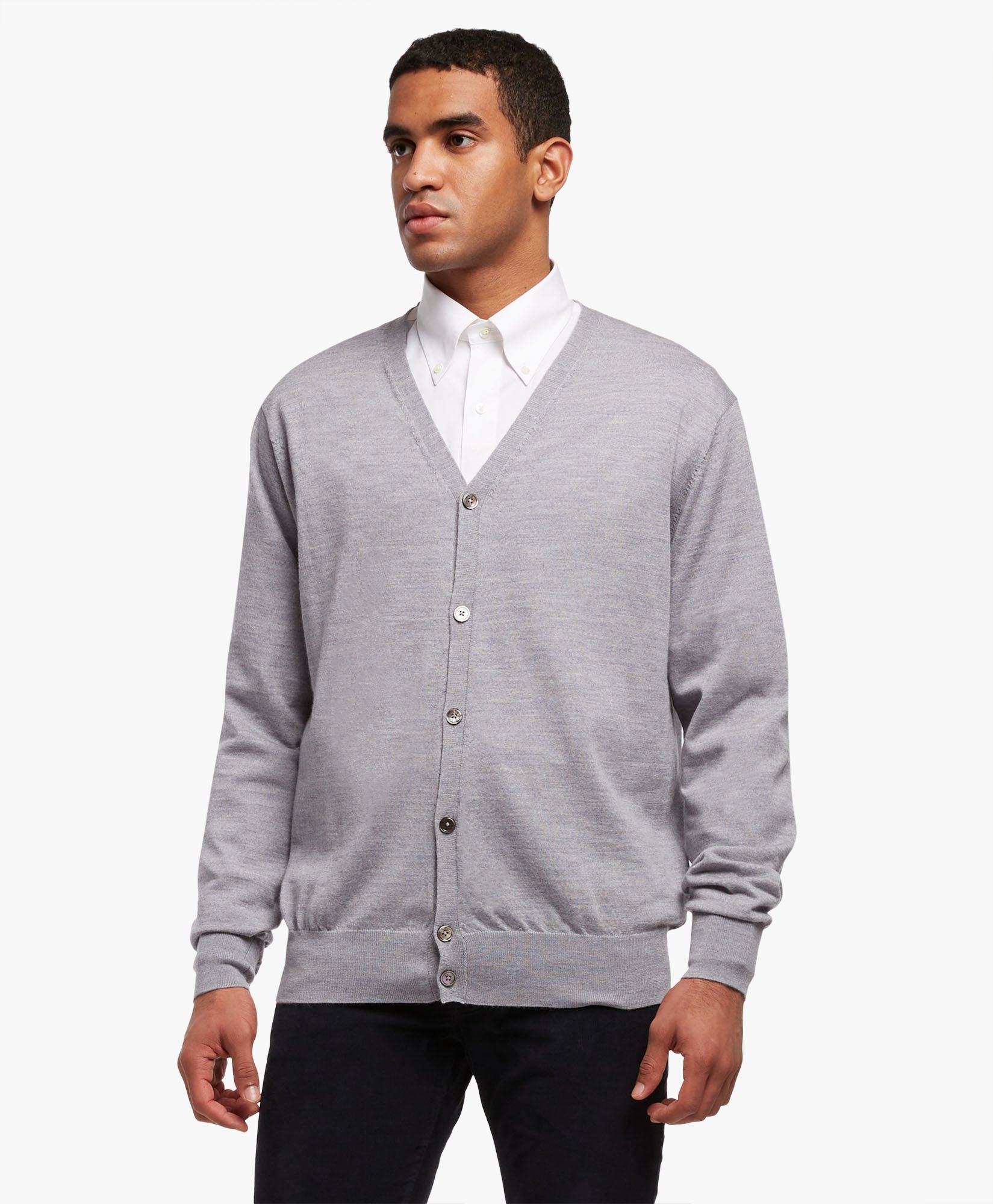 Merino Wool Cardigan in Grey for Men Brooks Brothers EU