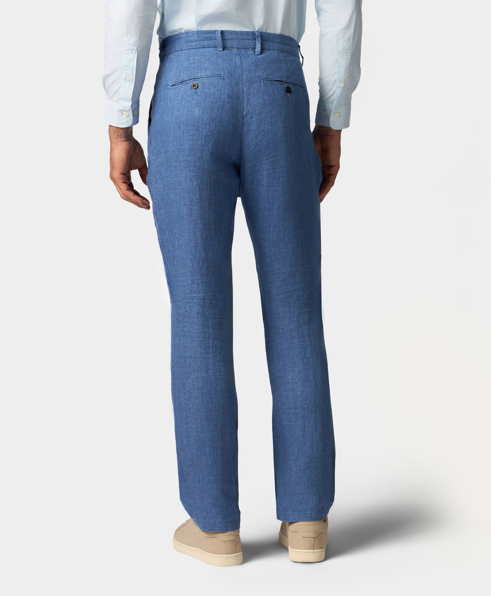 Brooks Brothers Leinenhose Denim Blau DTROU021LIPLI001DENIP001