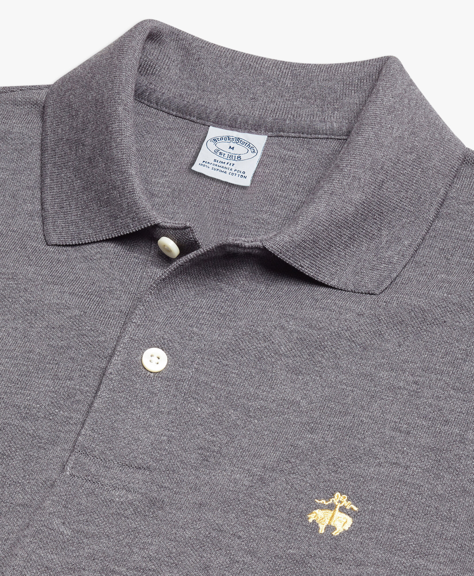 Brooks Brothers Golden Fleece Supima Cotton Polo Charcoal 1000085167US100174368