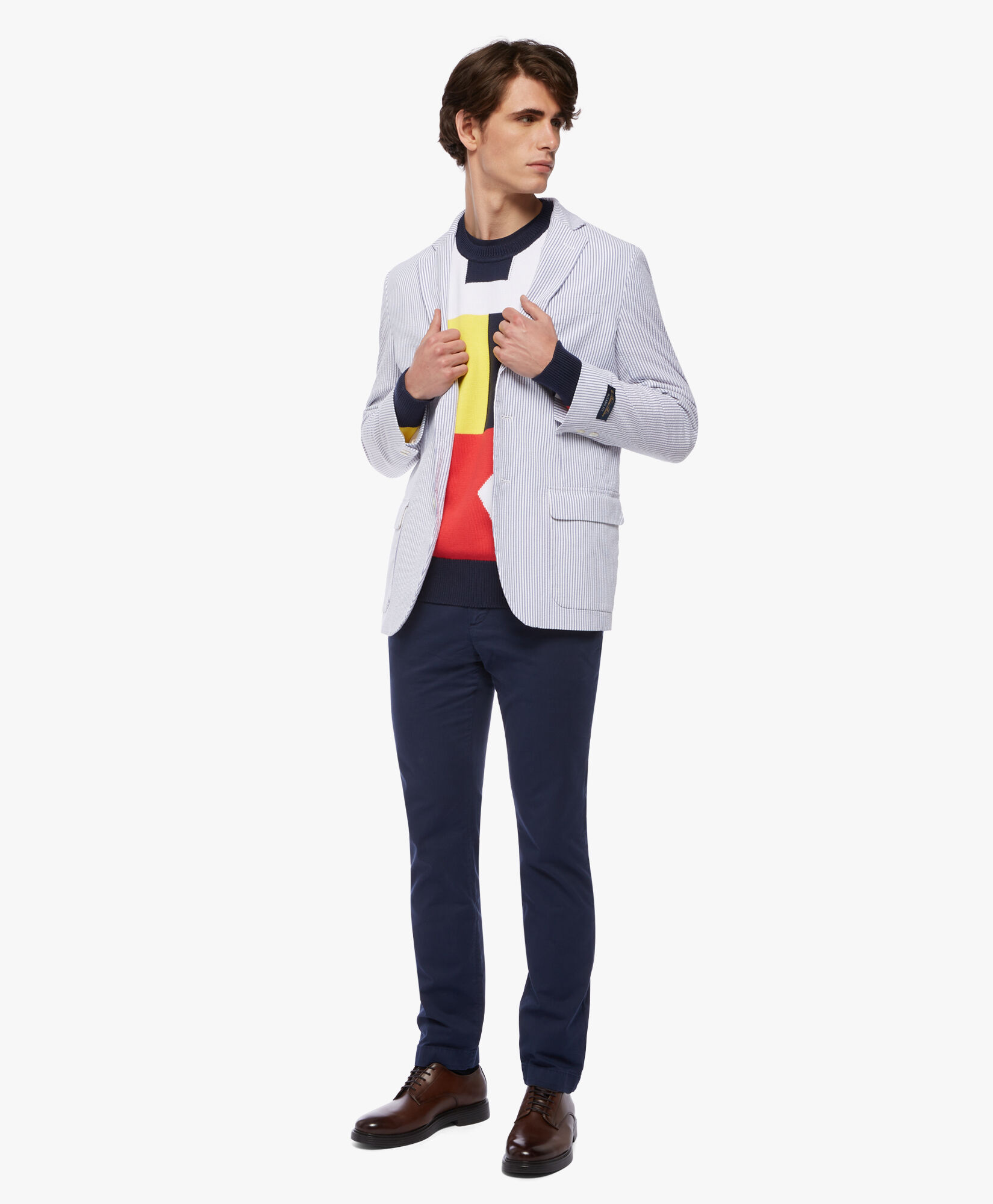 MilanoFitCottonSeersuckerSportCoat in Blue for Men Brooks Brothers UK