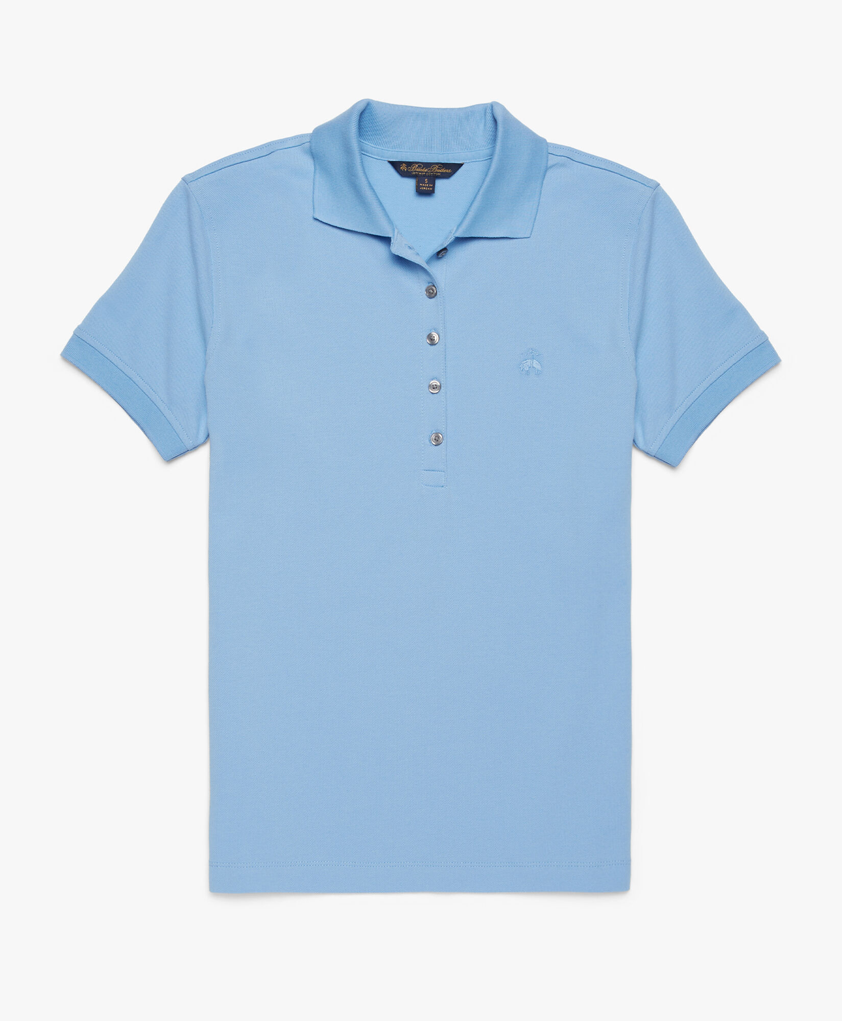 Supima Cotton Stretch Pique Polo Shirt in Light Pastel Blue for Women Brooks Brothers UK