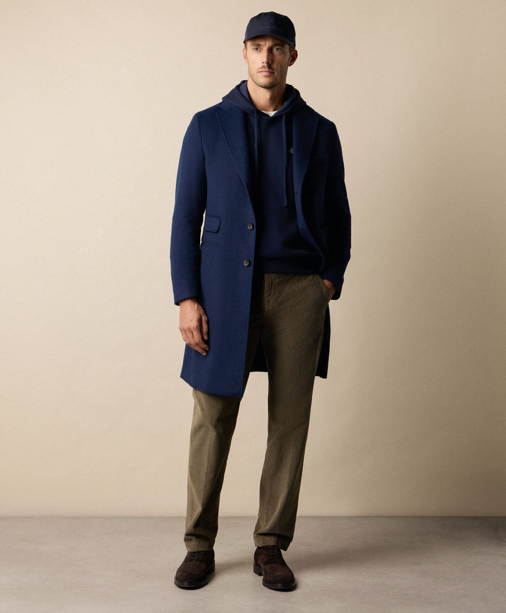 Brooks Brothers Wool Dress Coat Navy DRCOA007WOBPE001NAVYP001