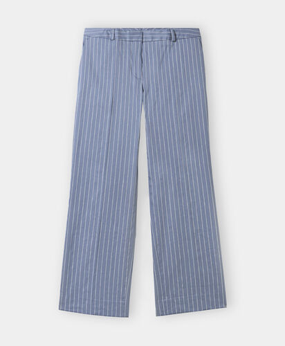 Brooks Brothers Pinstripe Linen Blend Trousers Light Blue DTROU030LIBLY002LTBLF001