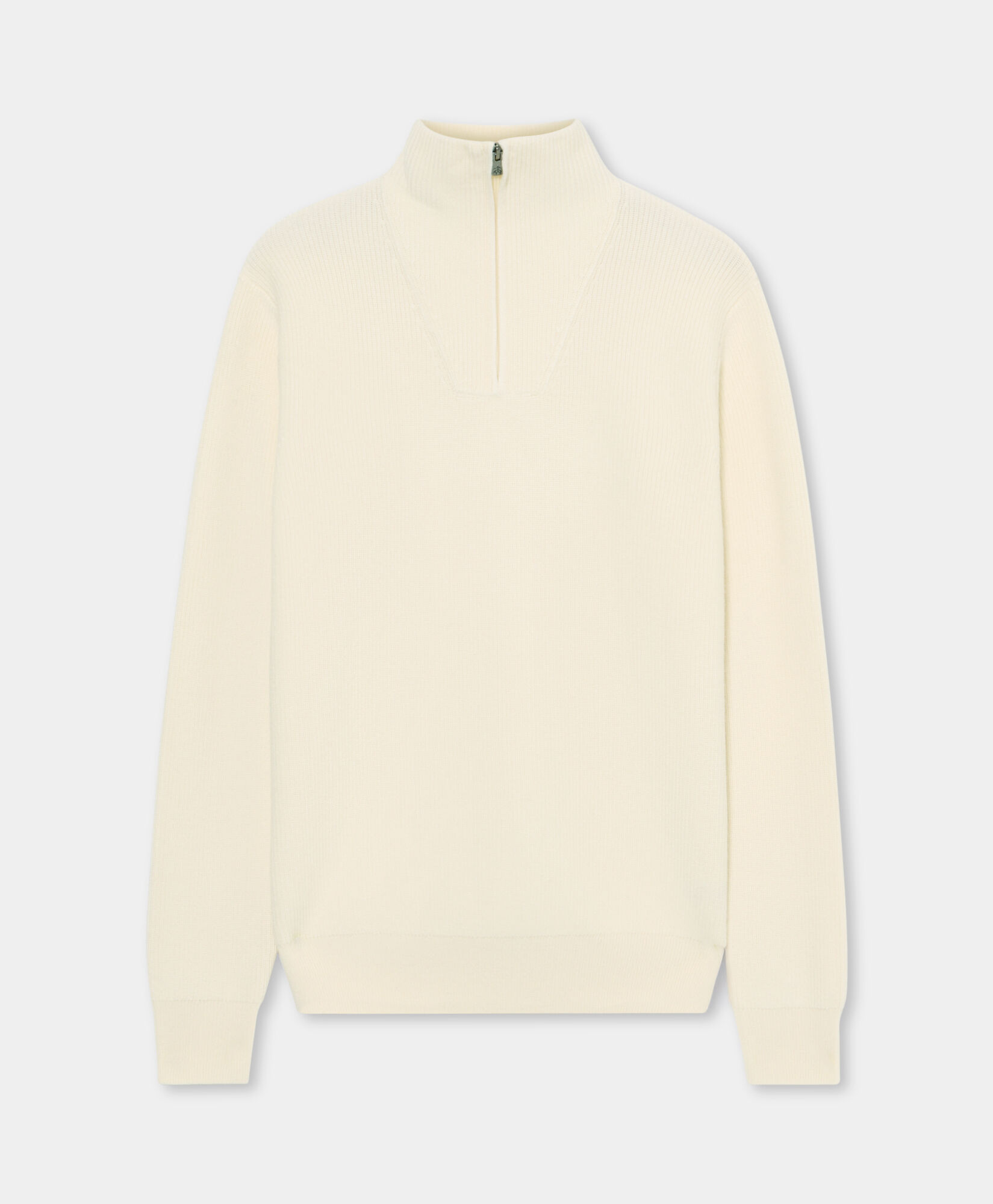 Brooks Brothers Pull à Demi-Zip en Laine Mérinos Lait KNHFZ005WOPWO002MILKP001