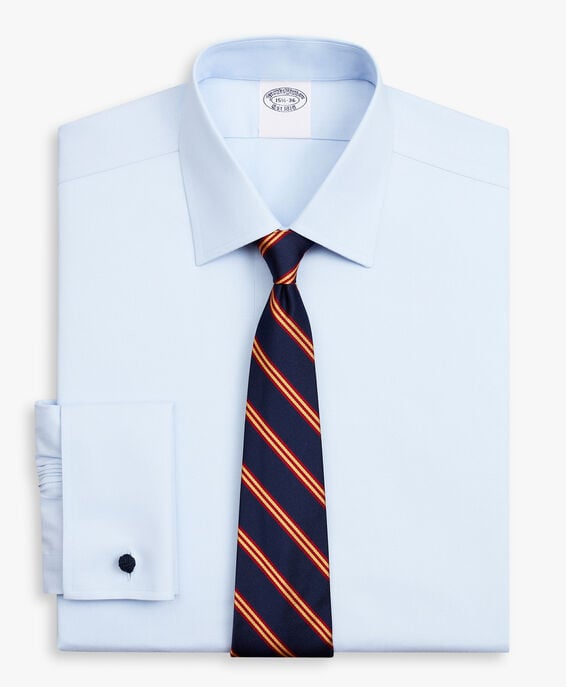 Brooks Brothers Camisa de vestir azul claro de corte regular non-iron en pinpoint Oxford de algodón Supima elástico con cuello Ainsley Azul claro 1000096430US100201320