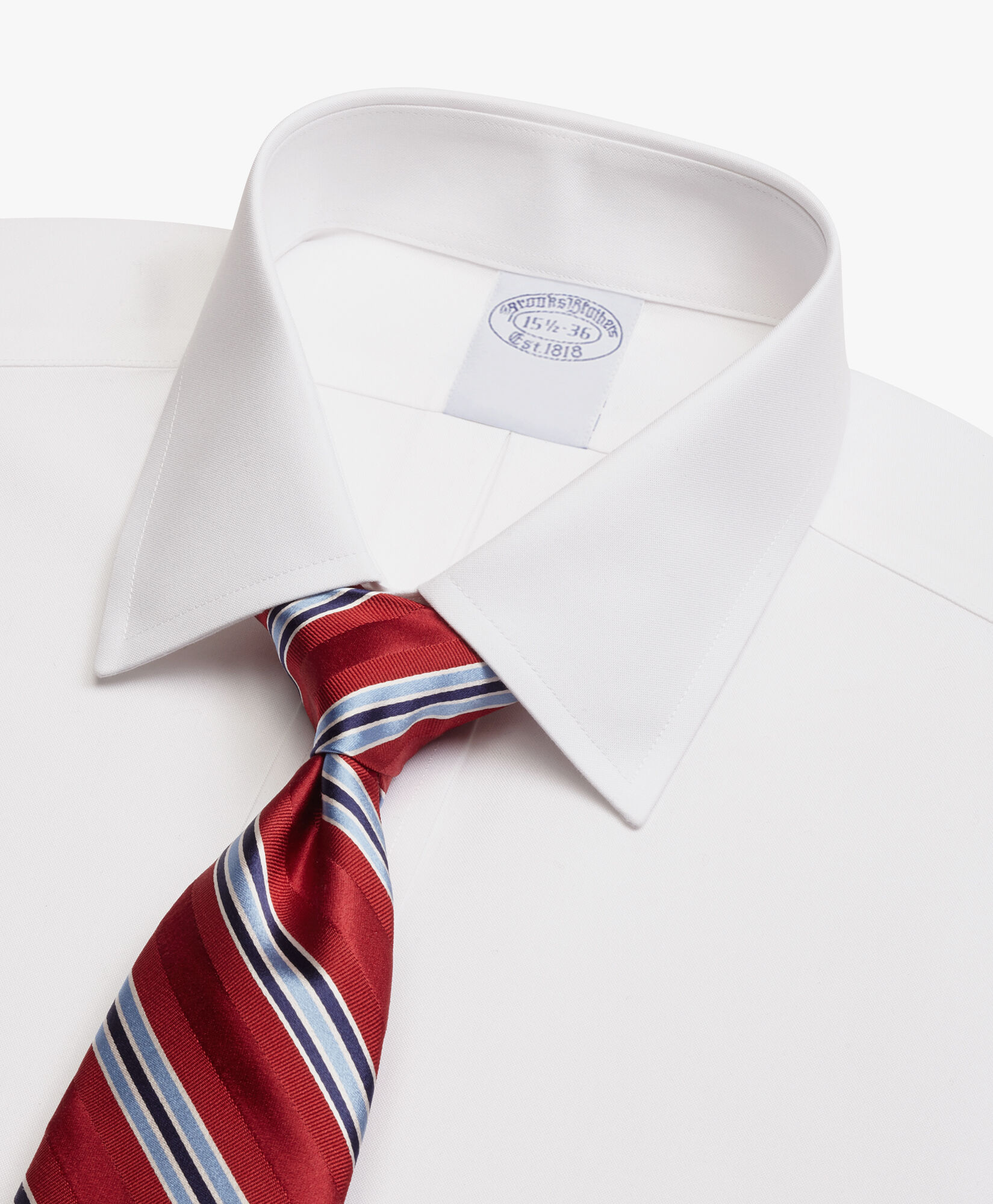 Brooks Brothers Slim Fit Non-Iron Stretch Cotton Shirt with Ainsley Collar White 1000095085US100199390