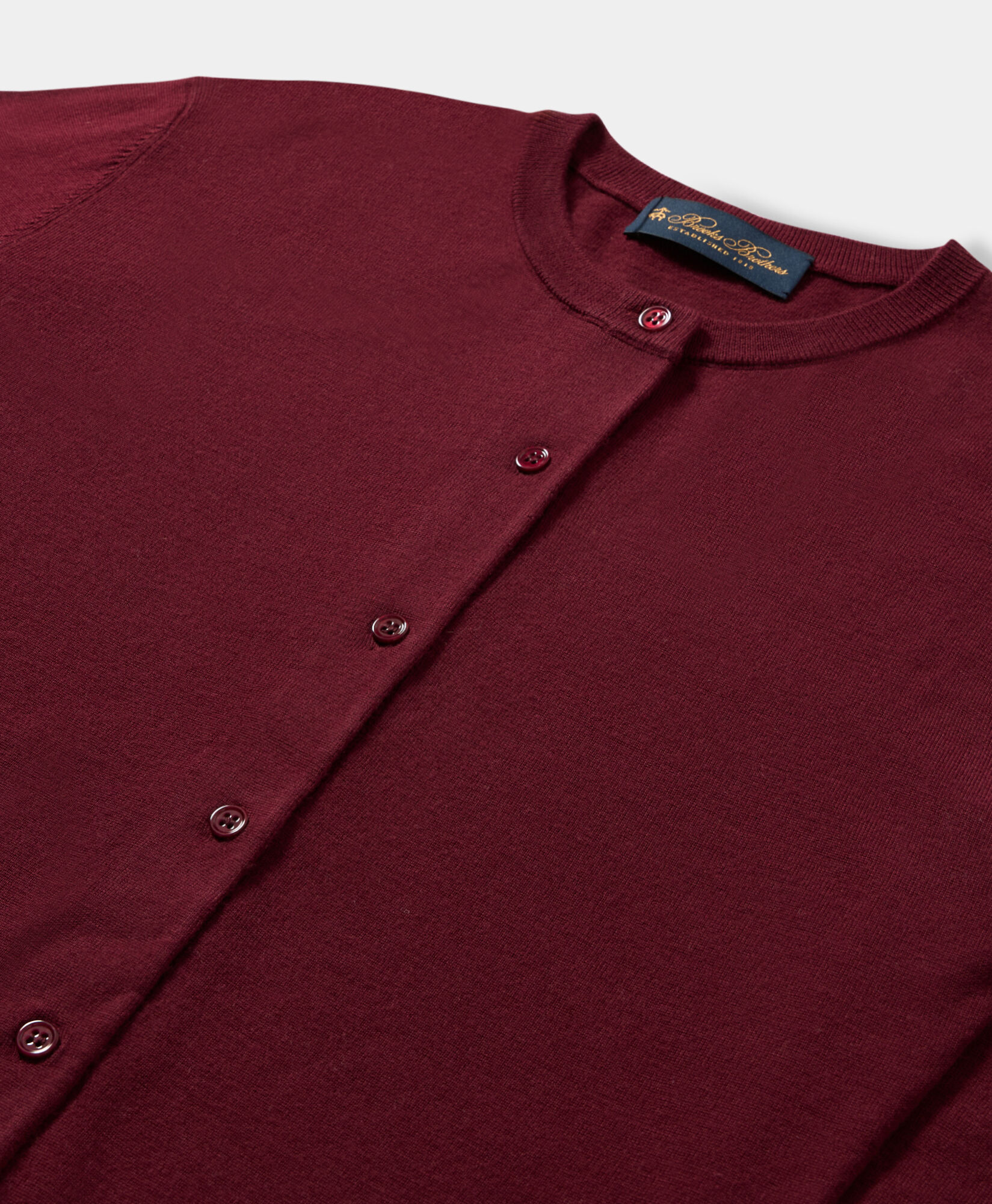 Brooks Brothers Cardigan en Laine Mérinos Bordeaux KNCAR009WOPWO006BORDP001