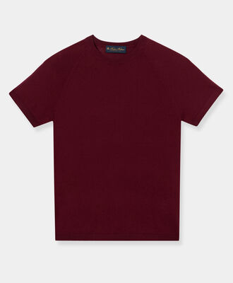 Brooks Brothers Short-Sleeved Merino Wool Crewneck Burgundy KNCRN038WOPWO006BORDP001