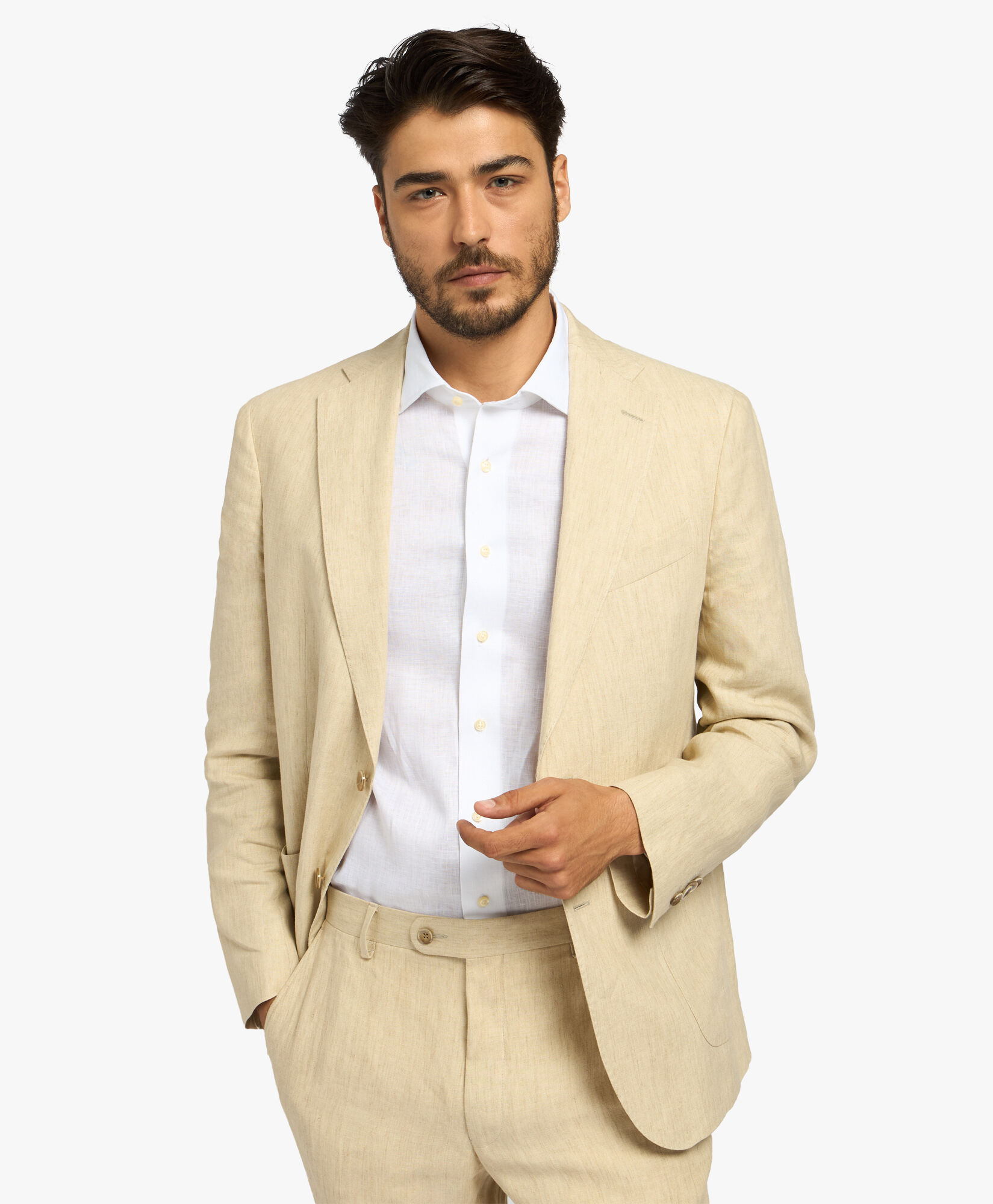 Beige Linen Blazer in Beige for Men Brooks Brothers UK