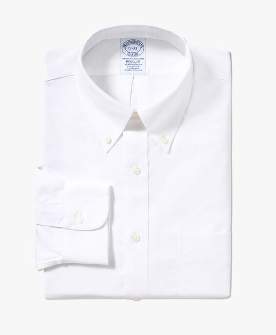 Brooks Brothers Camisa de algodón elástico blanca non-iron corte regular con cuello button down Blanco 1000095742US100200512