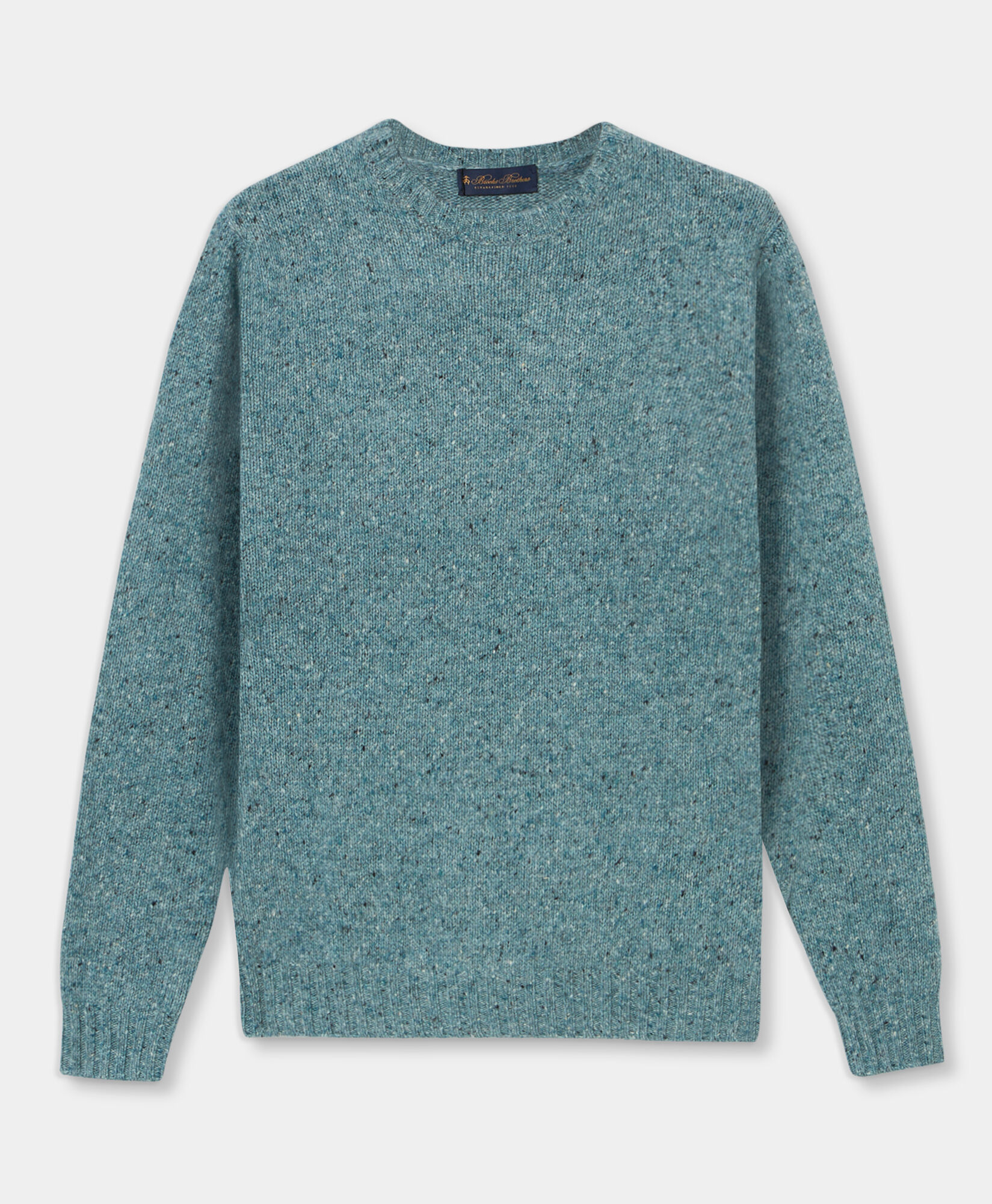 Speckled Wool Crewneck Sweater in Light Blue for Men Brooks Brothers EU