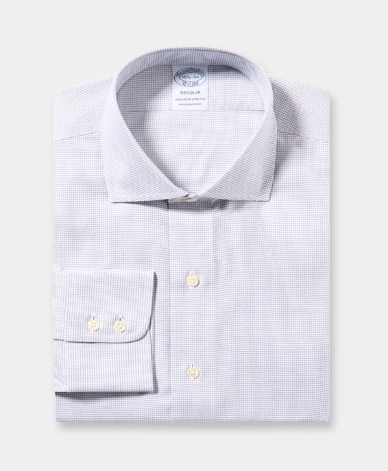 Brooks Brothers Kariertes Hemd aus Supima-Twill im Regular Fit Non-Iron mit englischem Kragen Spread Marineblau 1000105549US100223561