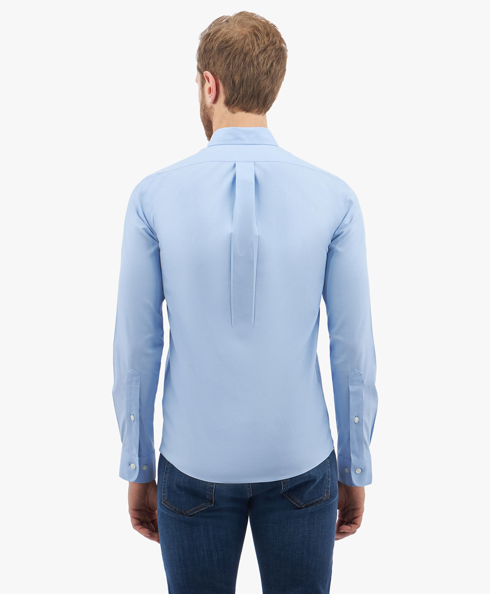 Brooks Brothers Chemise Slim Fit Non-Iron en Coton Stretch avec Col Button-Down Bleu 1000095303US100199976