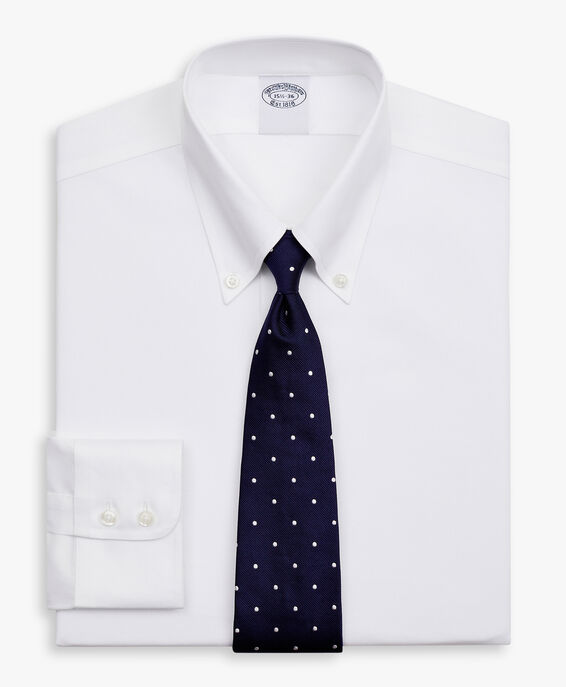 Brooks Brothers Camicia bianca regular fit non-iron in twill di cotone Supima elasticizzato con collo button-down Bianco 1000096431US100201332