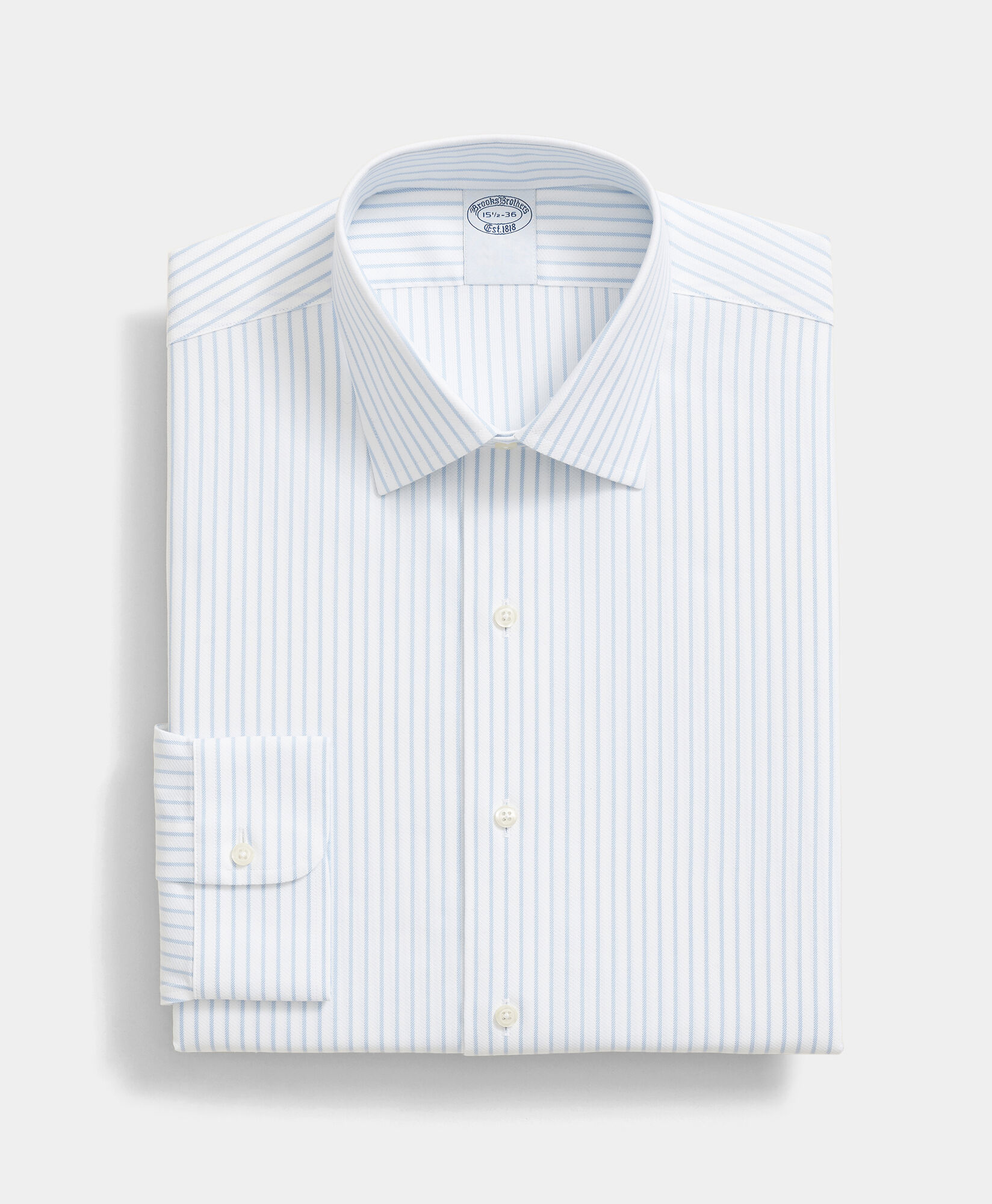 Brooks Brothers Supima-Baumwollhemd mit Dobby-Streifen Regular Fit Non-Iron mit Ainsley-Kragen Blau 1000105561US100223599