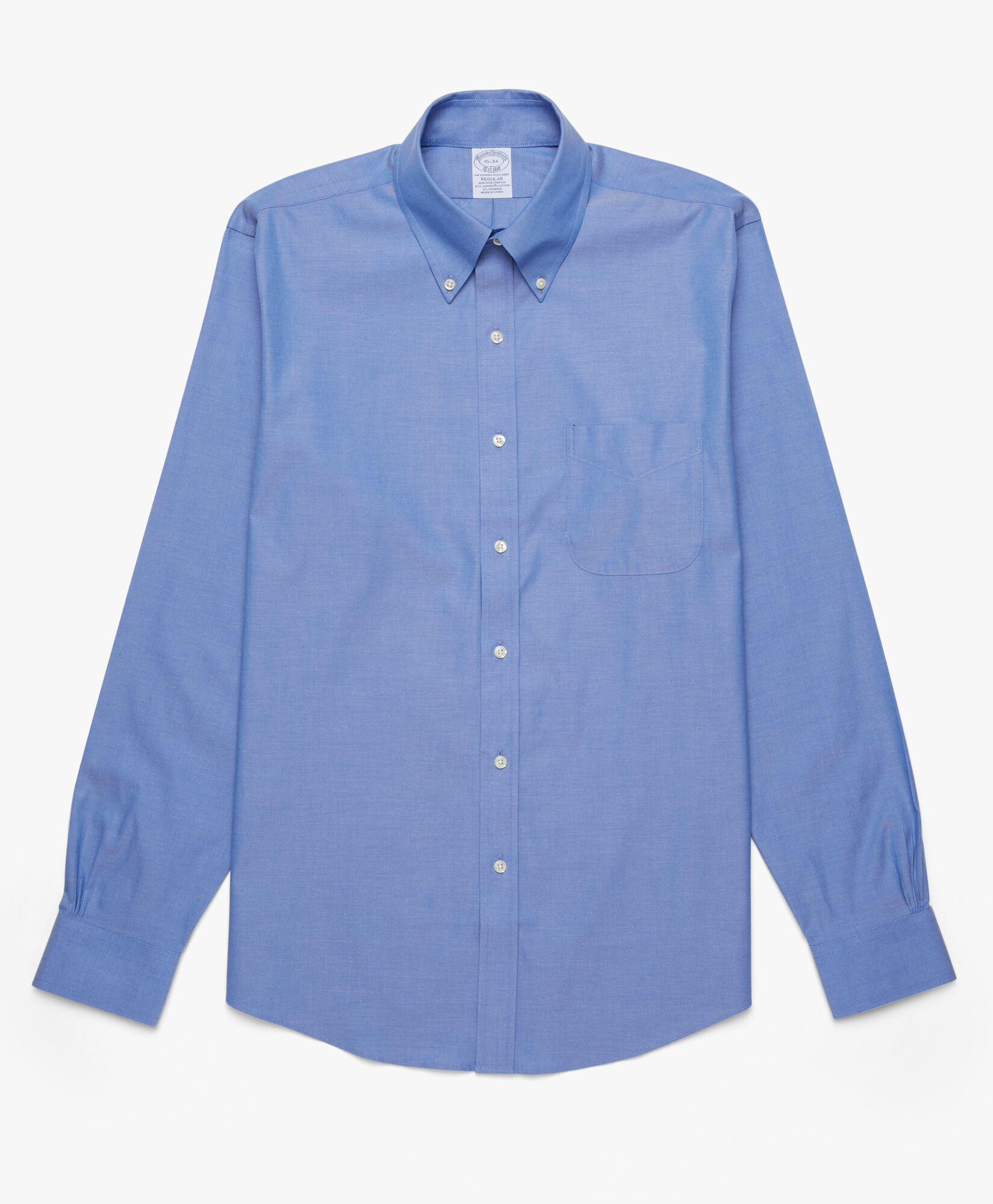 Brooks Brothers Regular Fit Non-Iron Oxford Pinpoint Button Down Shirt Blue 1000095081US100199371