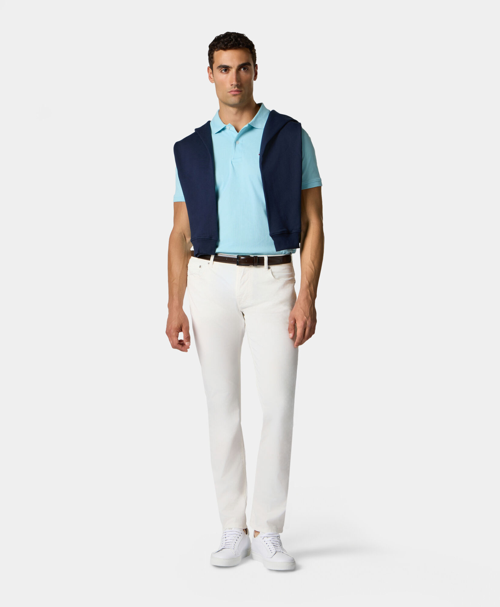 Brooks Brothers Polo z Bawełnianego Piké Niebieskie niebo POJER010COPCO001SKYP0001