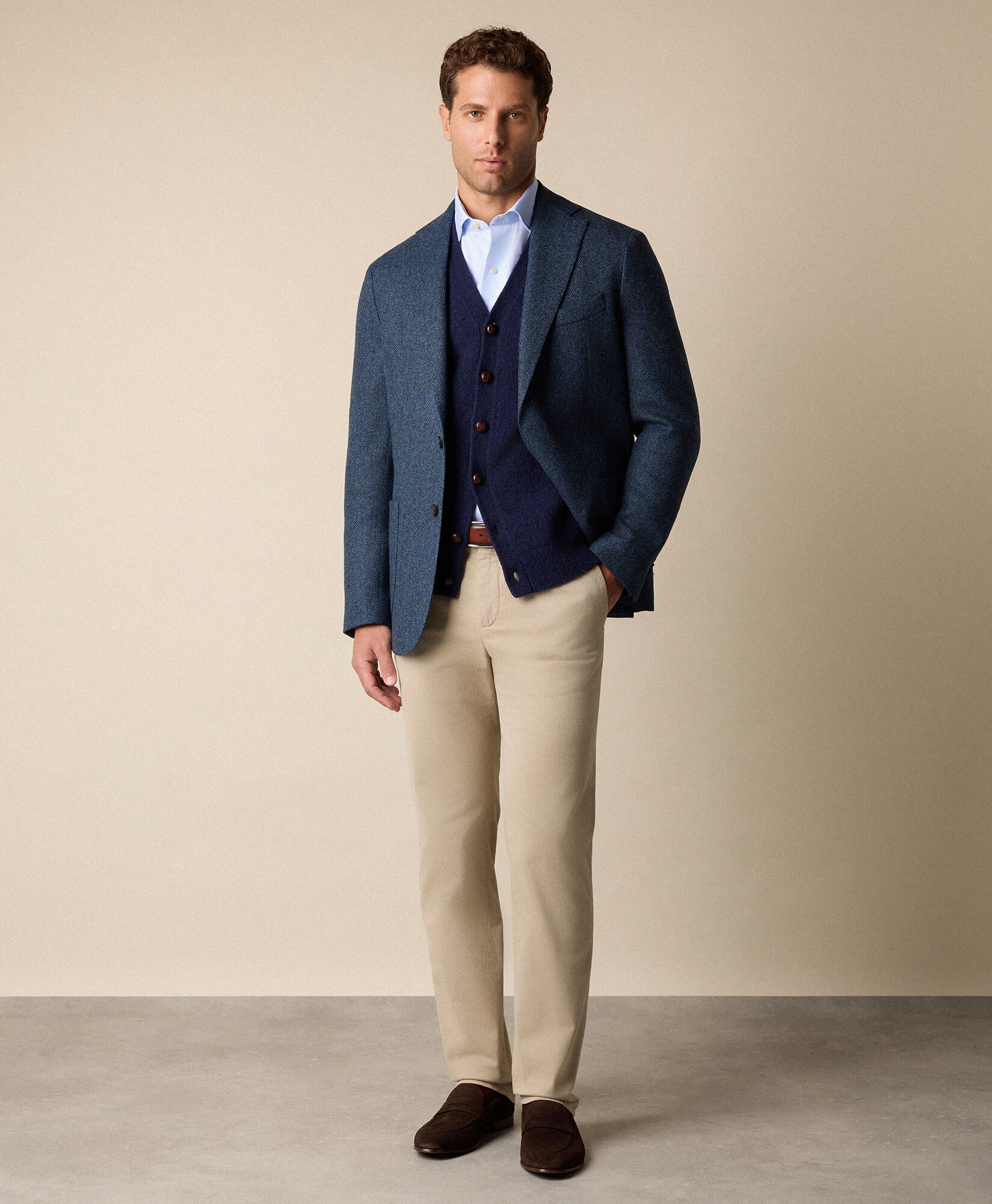 Brooks Brothers Chemise Thomas Mason Coupe Classique avec Col Anglais Spread Bleu Clair 1000104862US100223402